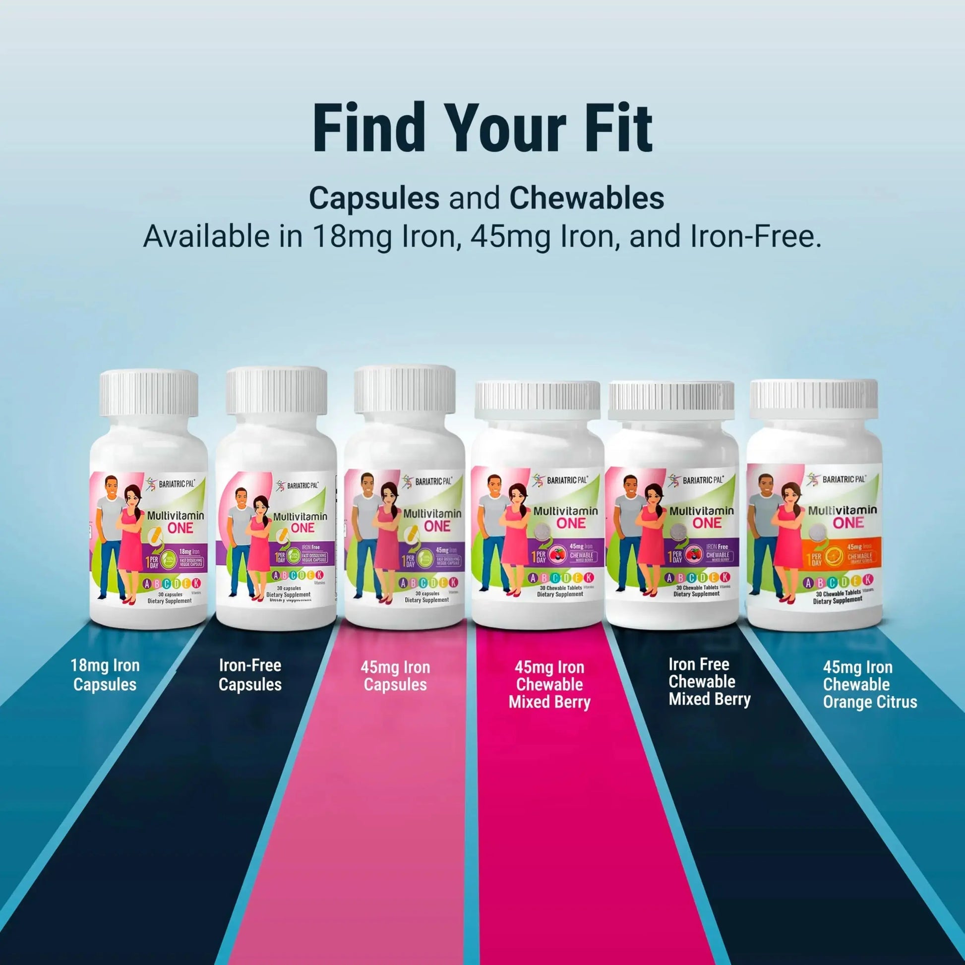 BariatricPal Multivitamin ONE 1 per Day! Bariatric Multivitamin Chewable with 45 mg of Iron | Orange Citrus | Vitamin for Bariatric Surgery Patients BariatricPal Au supplements