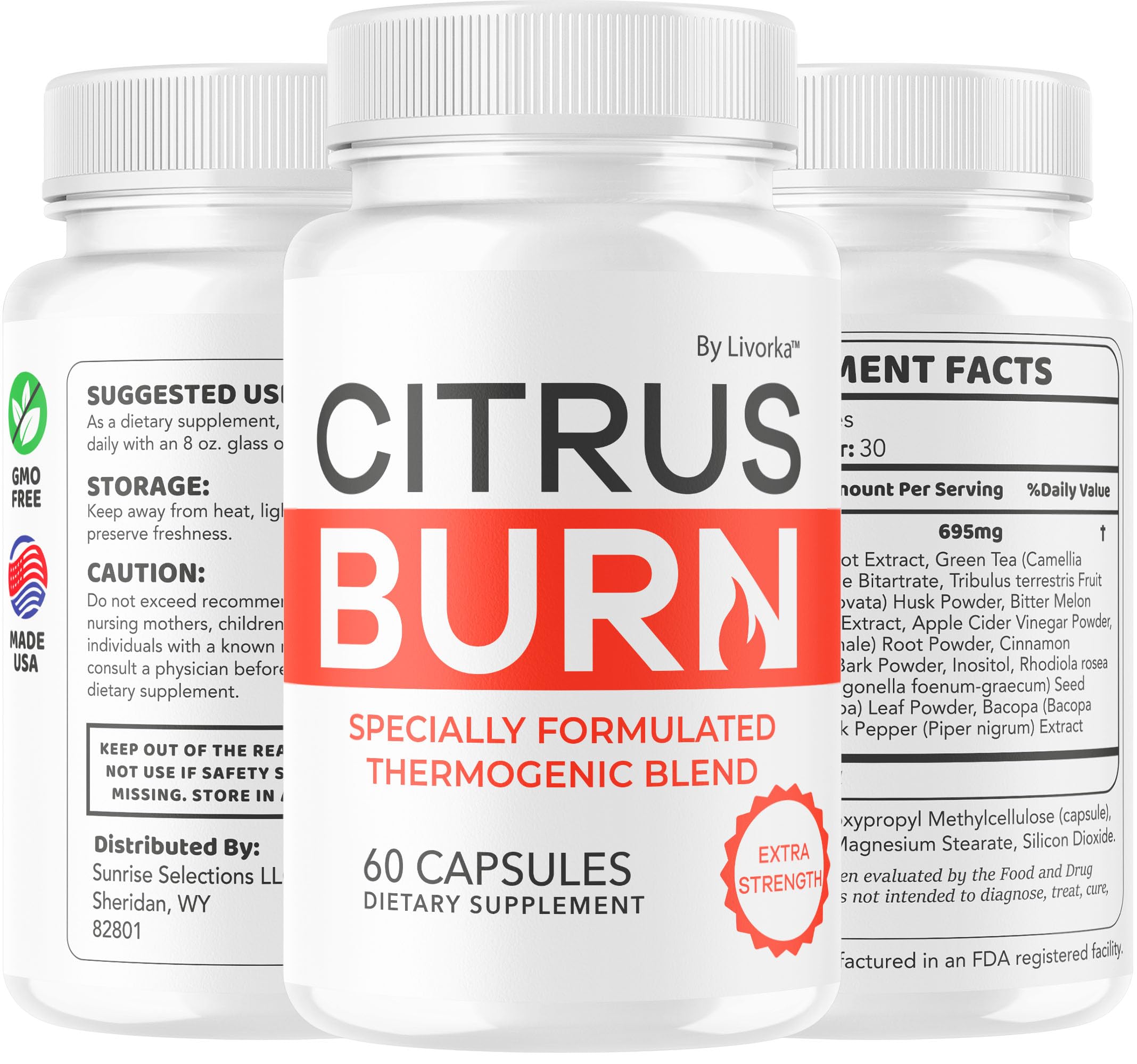 Citrus Burn Capsules - Official CitrusBurn Pills Supplement Support All Natural Ingredients Advanced Formula Premium Multivitamin for Overall Health & Wellness, 60 Capsules for 1 Month LIVORKA Au supplements