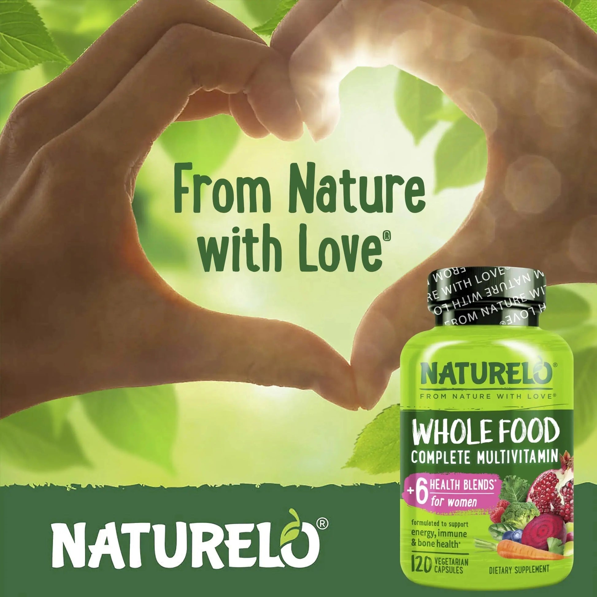 NATURELO Whole Food Multivitamin for Women - 120 Capsules and Whole Food Multivitamin for Men - 120 Capsules Bundle NATURELO Au supplements