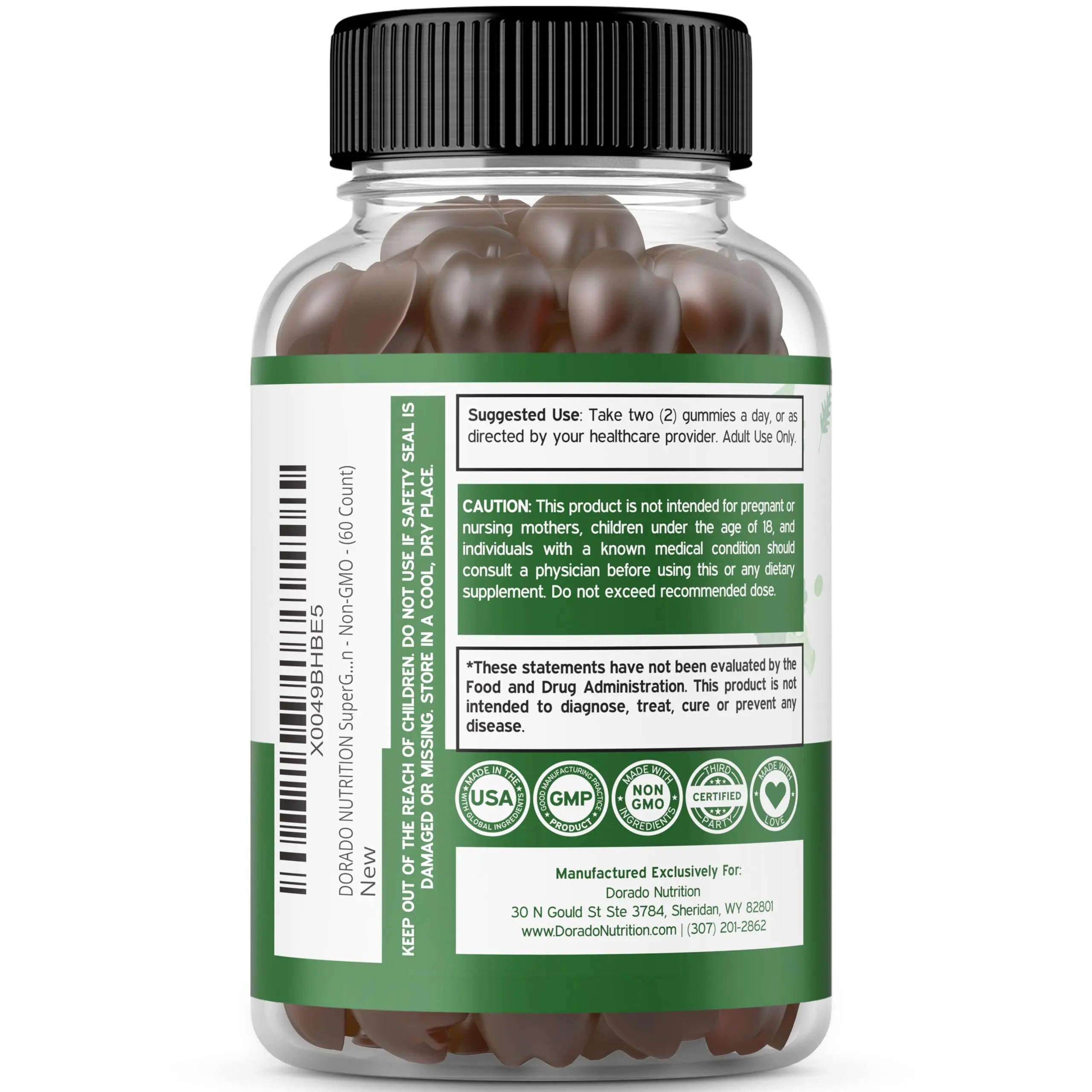 Supergreens Gummies (60 Count) Daily Greens Gummies - Greens Supplements with 8 Ingredient Power Blend - Superfood for Immunity Support for Adults - Third Party Tested, Vegan & USA Made (Pack of 2) DORADO NUTRITION Au supplements