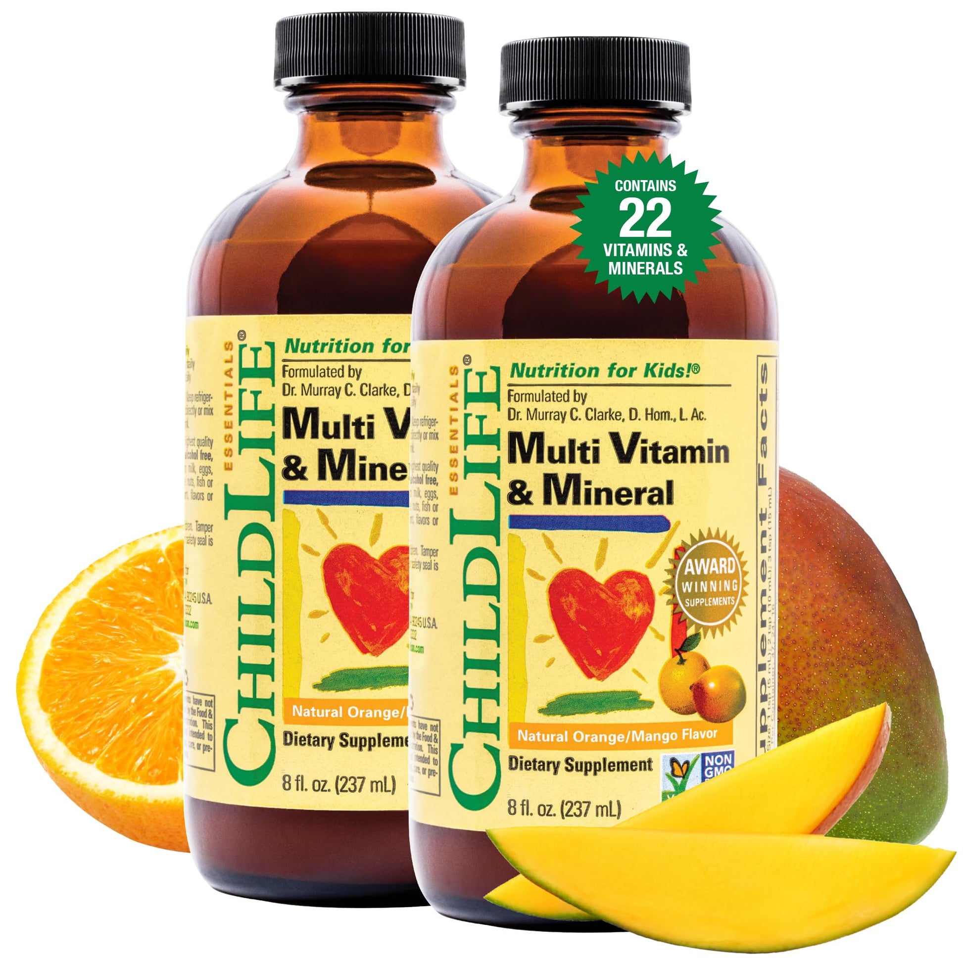 CHILDLIFE ESSENTIALS Kids Multivitamin & Mineral - Kids Vitamins, Liquid Multivitamin for Kids, Toddler Multivitamins, Liquid Vitamins, Baby Multivitamin - Natural Orange & Mango, 8 Fl Oz (Pack of 2) CHILDLIFE ESSENTIALS Au supplements