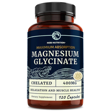 Magnesium Glycinate 400mg | Chelated Bisglycinate for Muscle Relaxation, Bones Nobi Nutrition Au supplements