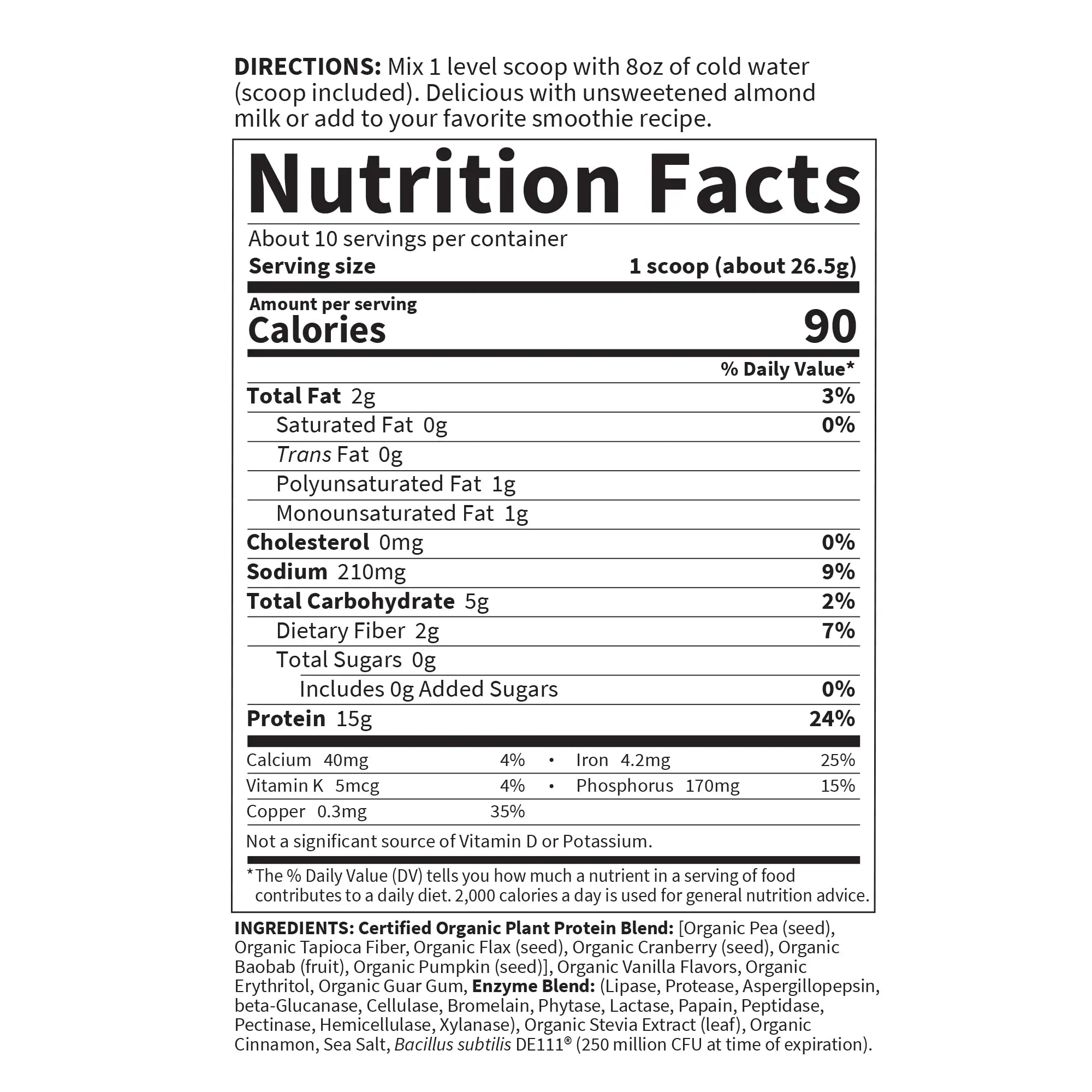 Garden of Life Organic Plant Based Protein Powder - Smooth Vanilla, Vegan, Grain Free Garden of Life Au supplements