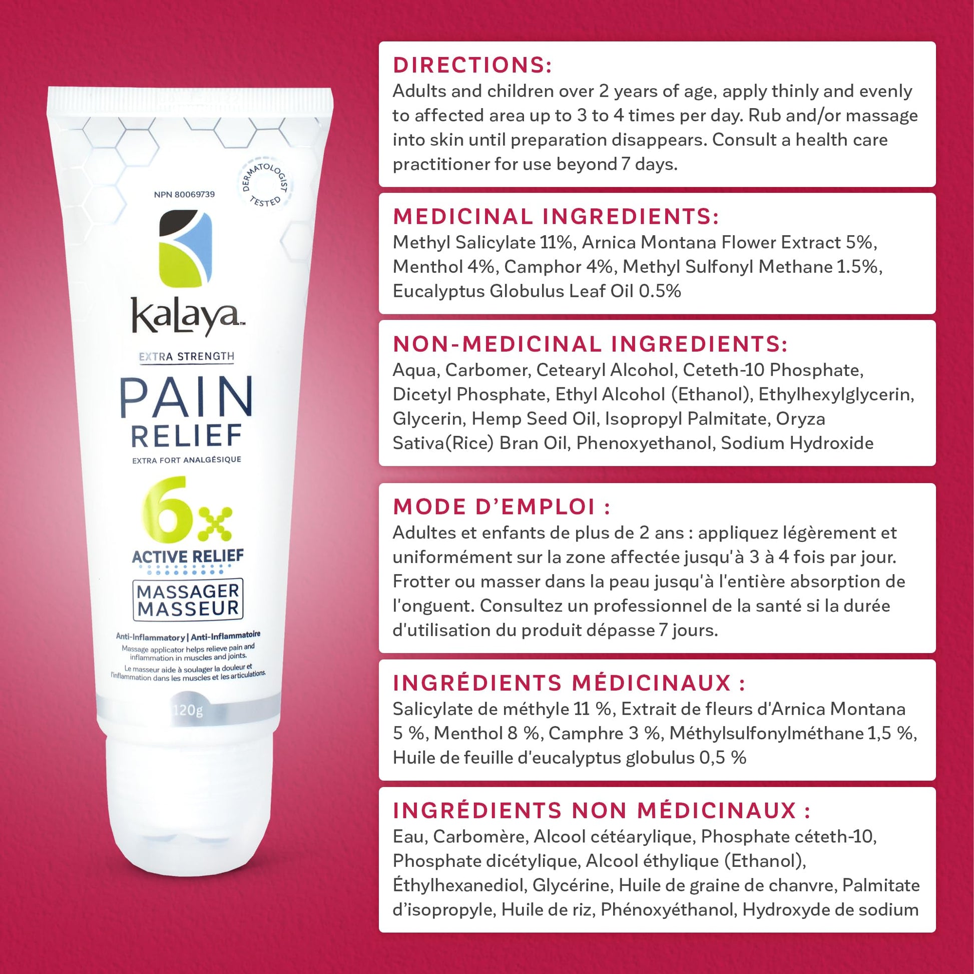 Kalaya Pain Relief Cream with Arnica – Fast-Acting Joint & Muscle Pain Relief – 6 Natural Ingredients – No-Mess Applicator – RMT-Inspired Design – Dermatologist Tested – 4.2 oz Kalaya Naturals Au supplements