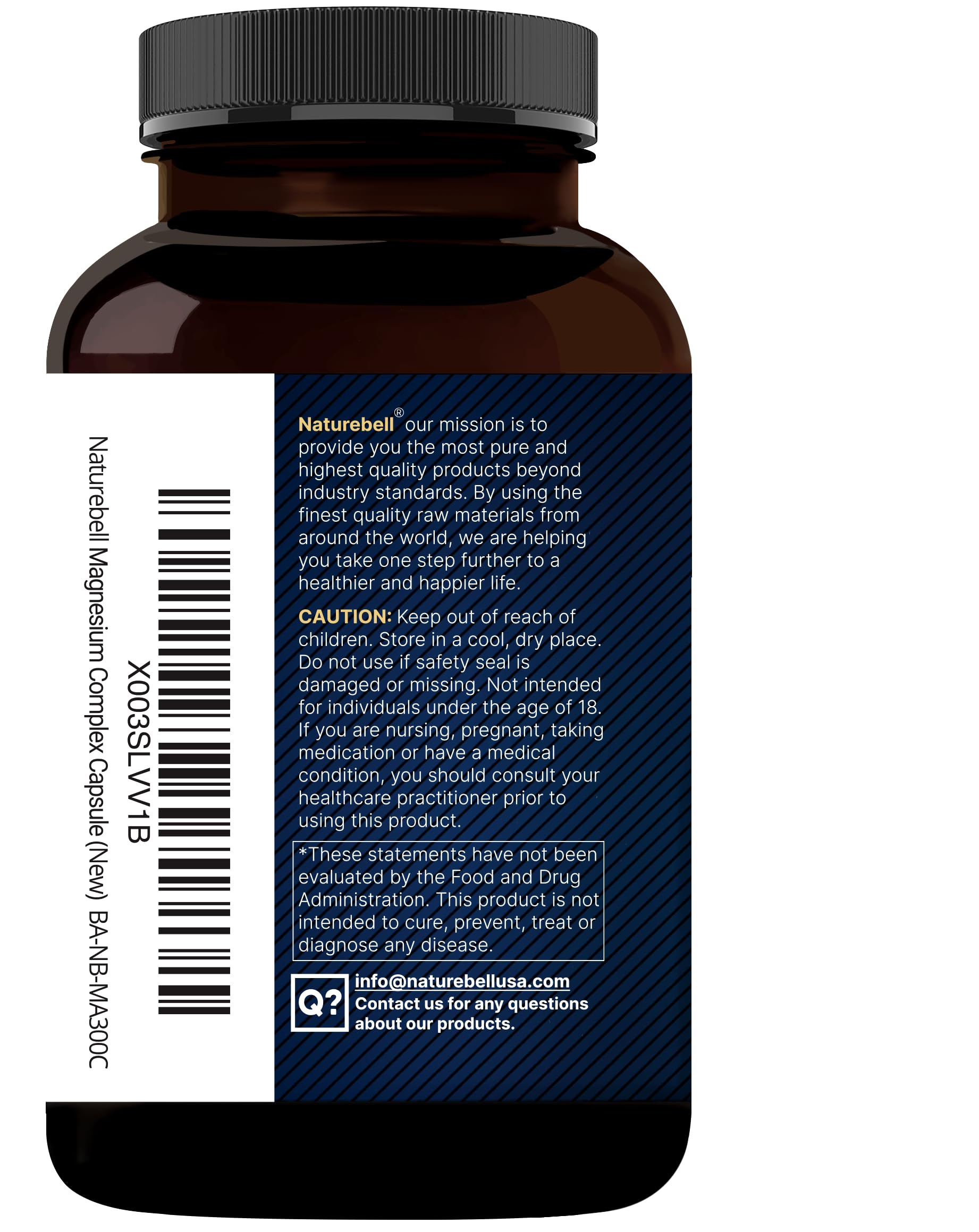 Magnesium Complex 500mg, 300 Capsules | 10-in-1 Magnesium Glycinate, Citrate, Malate & More | Chelated Form for Easy Absorption | Non-GMO NatureBell Au supplements