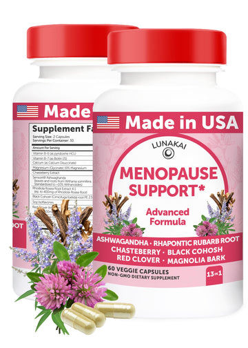 Lunakai USA Made Natural Menopause Supplements for Women – 13-in-1 Menopause Relief for Hot Flashes, Night Sweats, Sleep & Mood Support, 60ct Lunakai Au supplements
