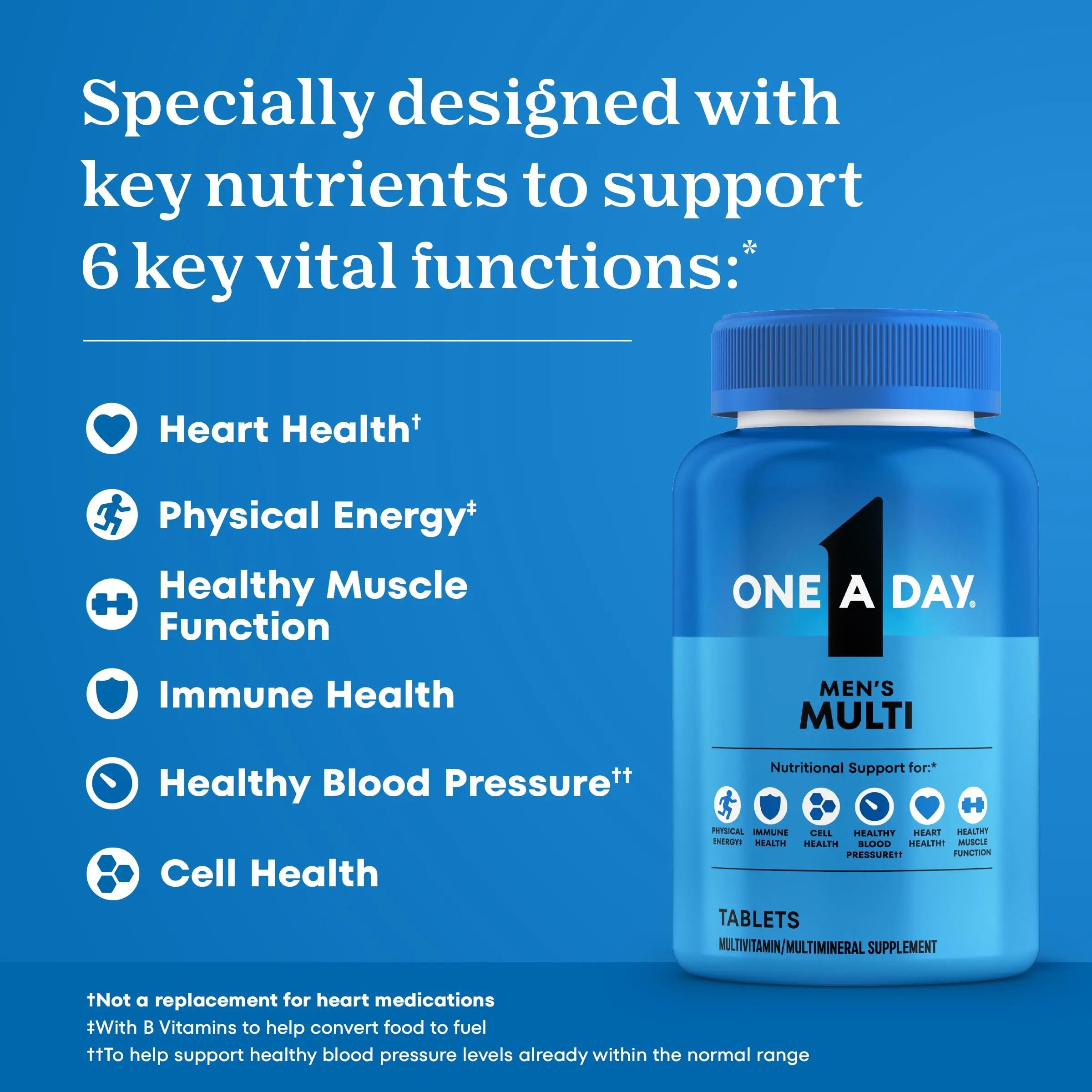 One A Day Multivitamin for Men - Daily Mens Multivitamins with Vitamin D, Zinc, Folic Acid, and B Vitamins, Physical Energy Support, 200 Count ONE A DAY Au supplements