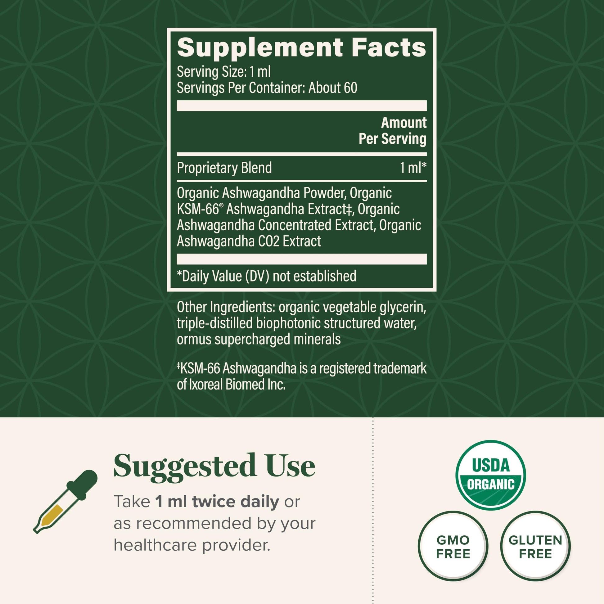 Global Healing Center - Organic Ashwagandha Supplements Drops - KSM-66 Ashwagandha Extra Strength for Men & Women, Helps Promote Relief from Stress, Mood Support, Organic (2 Fl Oz) Global Healing Center Au supplements