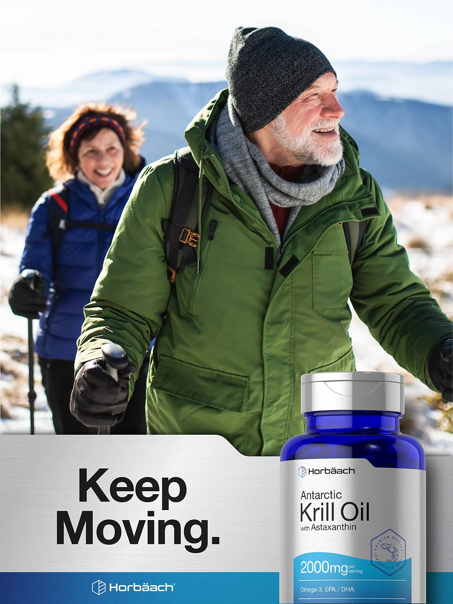 Horbäach Antarctic Krill Oil 2000mg | 60 Softgel Capsules | Omega-3, EPA, DHA Supplemen Horbäach Au supplements
