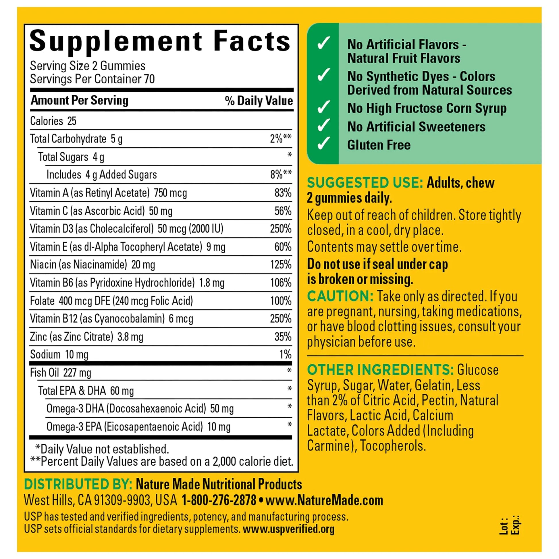 Nature Made Multivitamin + Omega-3, Multivitamin Gummies for Women and Men, Daily Nutritional Support, 140 Adult Gummy Vitamins Nature Made Au supplements