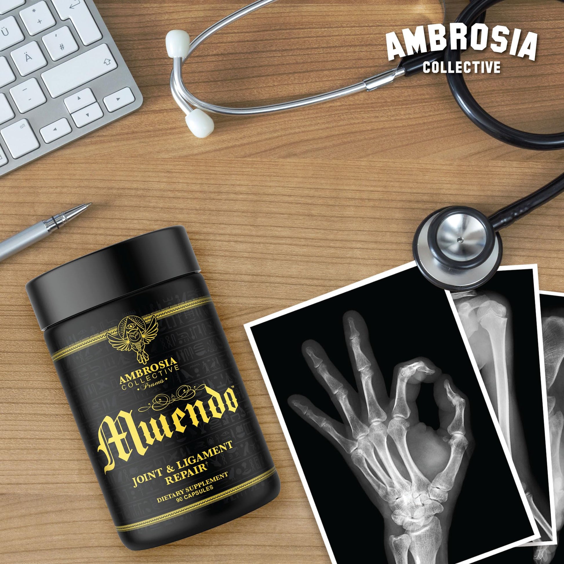 Ambrosia Mwendo - Joint & Ligament Repair | Strengthen Tendons & Increase Soft Tissue Extensibility | Muscle Soreness, & Recovery Time with BioCell Collagen | 90 Veggie Capsules Ambrosia Au supplements