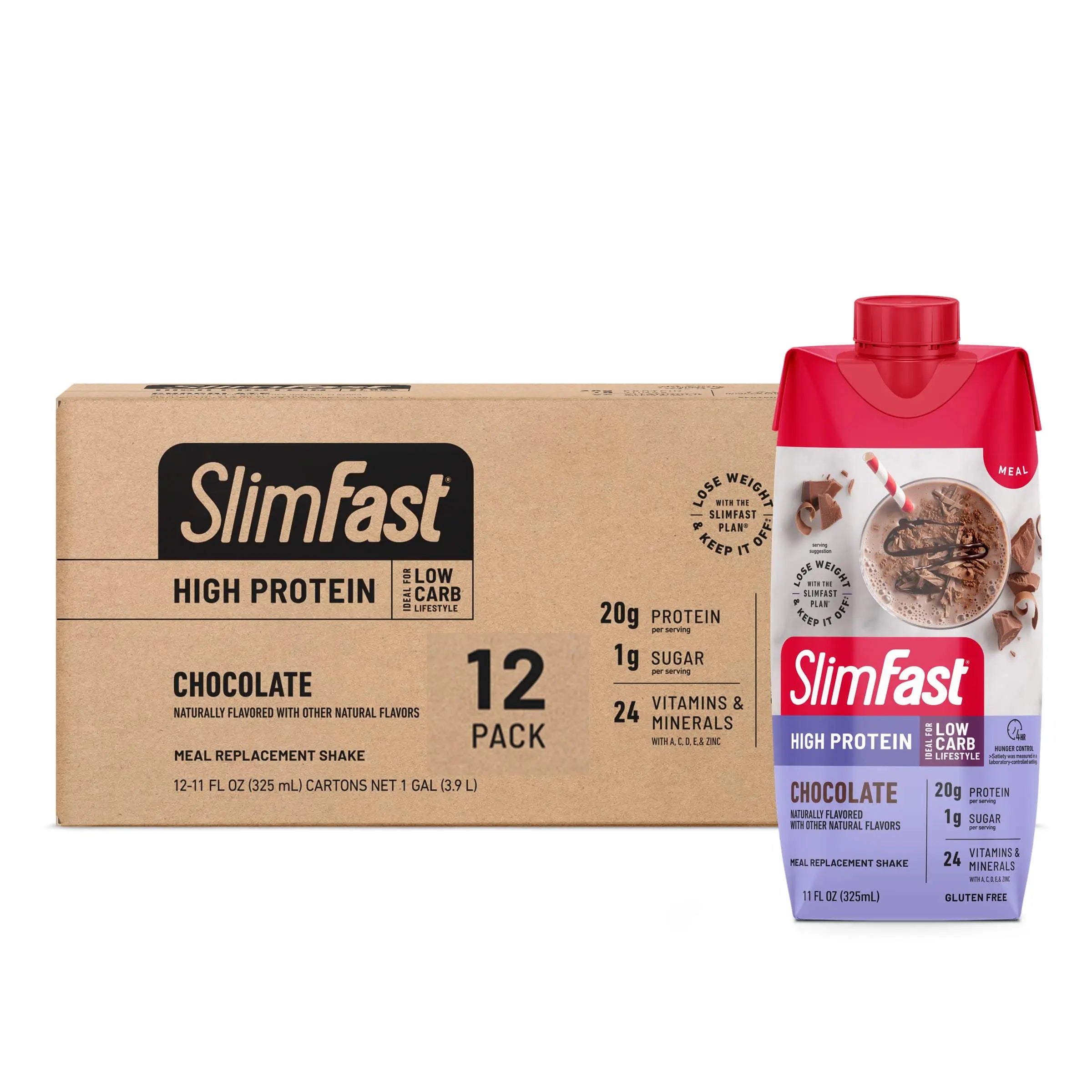 SlimFast High Protein Chocolate Bundle- 12 Count of Chocolate High Protein Meal SlimFast Au supplements