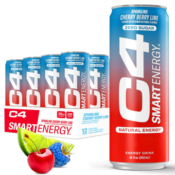 Cellucor C4 Smart Energy Drink - Sugar Free Performance Fuel & Nootropic Brain Booster, Coffee Substitute or Alternative | Cherry Berry Lime 12 Oz - 12 Pack C4 Au supplements