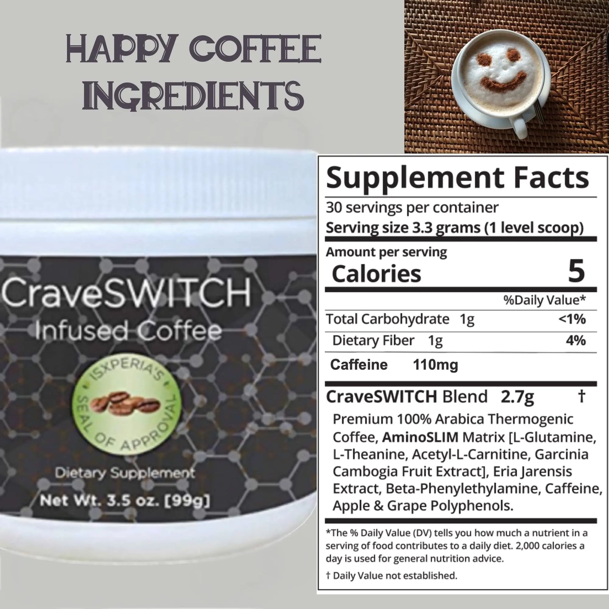 isXperia CraveSWITCH Bold Coffee - Colombian Arabica Coffee with Antioxidants isXperia Au supplements