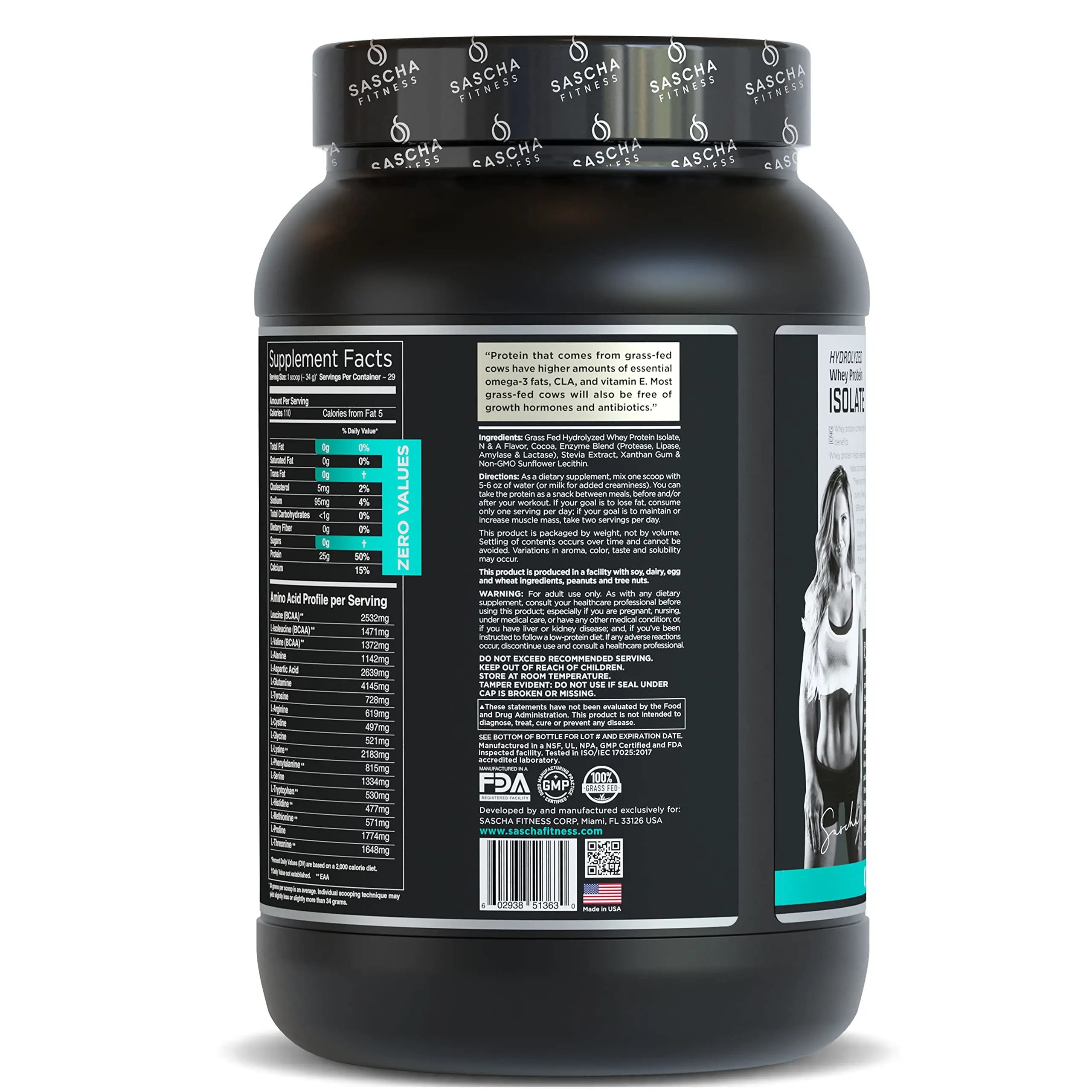 SASCHA FITNESS Hydrolyzed Whey Protein Isolate,100% Grass-Fed (2 Pounds, Cookies SASCHA FITNESS Au supplements