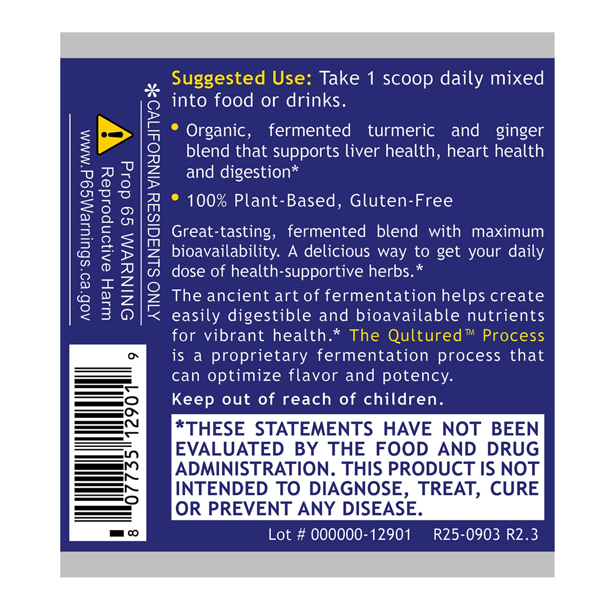 Premier Research Labs Premier Fermented Turmeric/Ginger Root - Probiotic Fermented Turmeric & Ginger Powder Supplement, Active Curcuminoids, Herbal Supplement - 4.7 Oz Premier Research Labs Au supplements