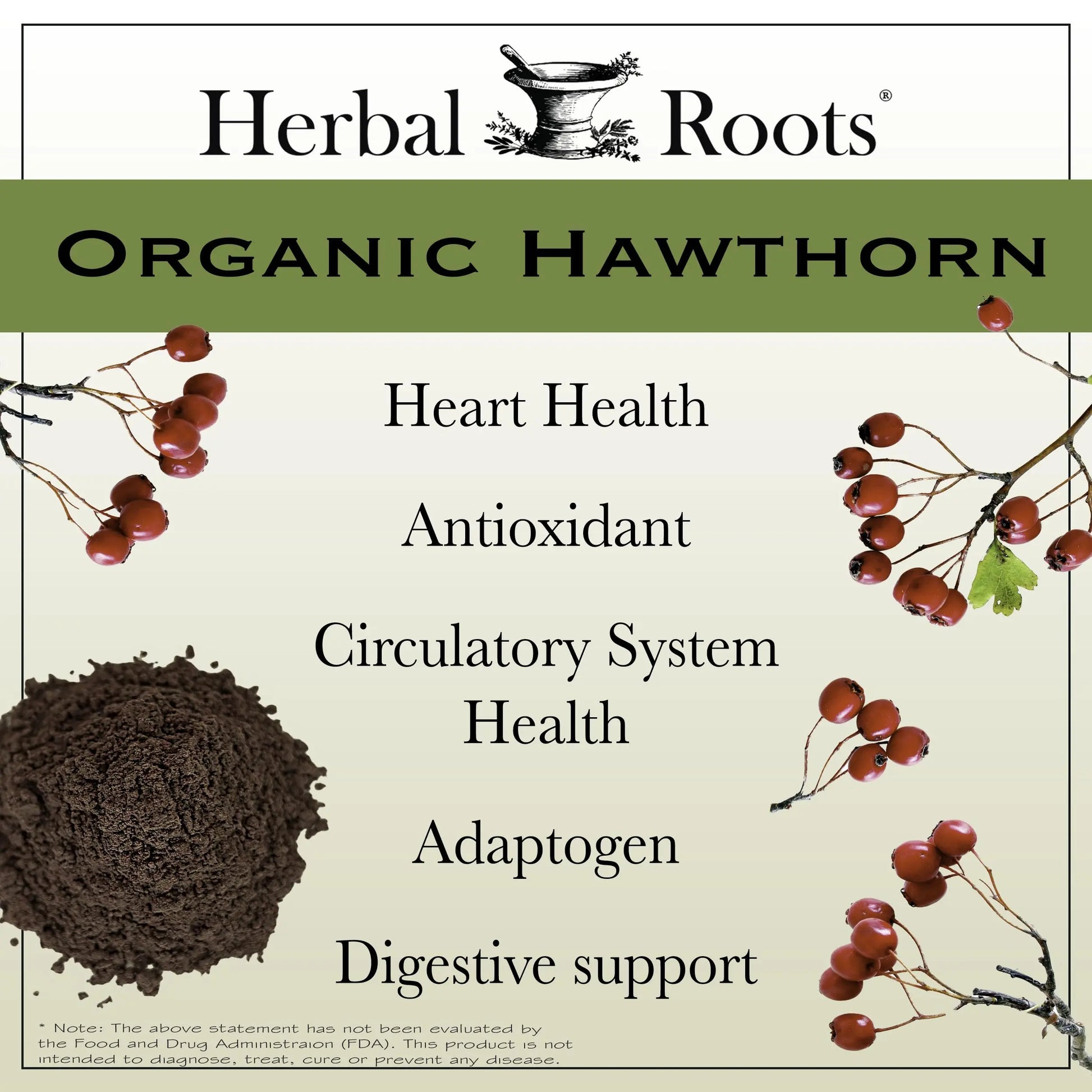 Herbal Roots Organic Hawthorn Berry Capsules | Extra Strength 1,200mg per Serving | 60 Vegan Capsules Herbal Roots Au supplements
