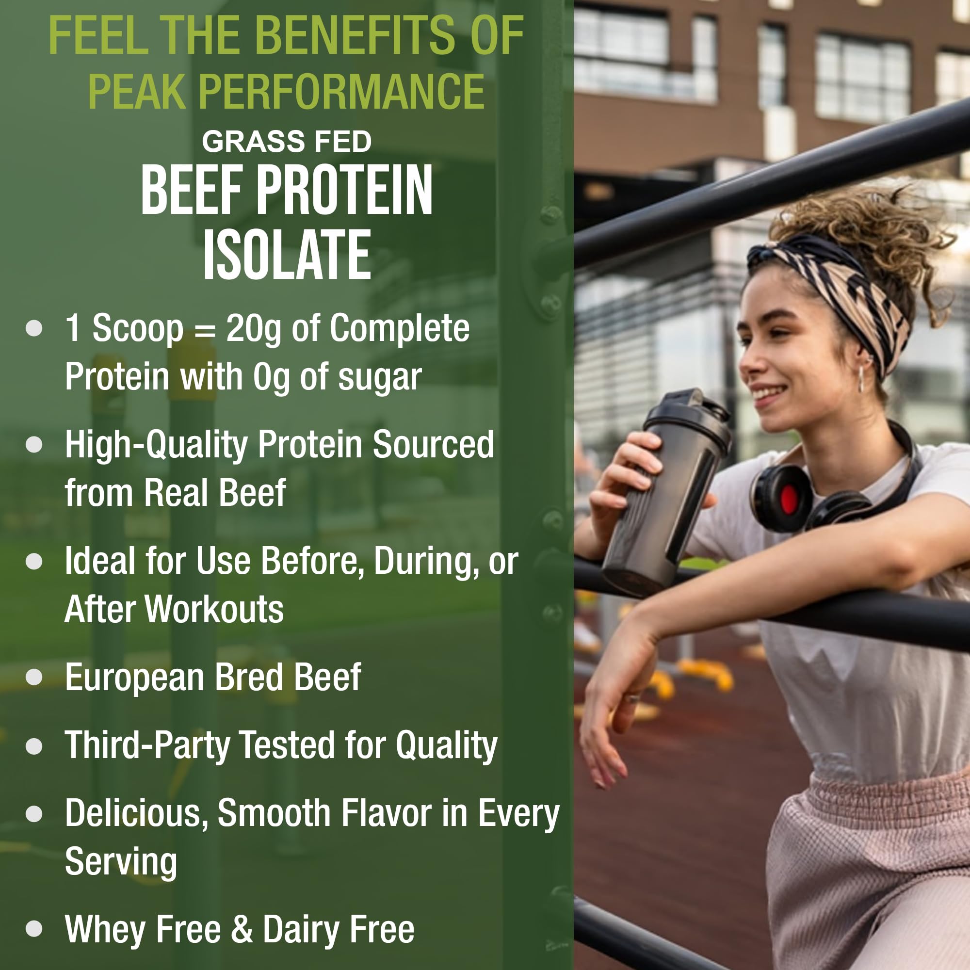 Grass Fed Beef Protein Powder - Lactose Free Great Tasting Beef Protein Isolate. Complete Animal Based Non Dairy Paleo Carnivore Supplement for Prime Muscle Building. No Whey. Vanilla Flavor Peak Performance Au supplements