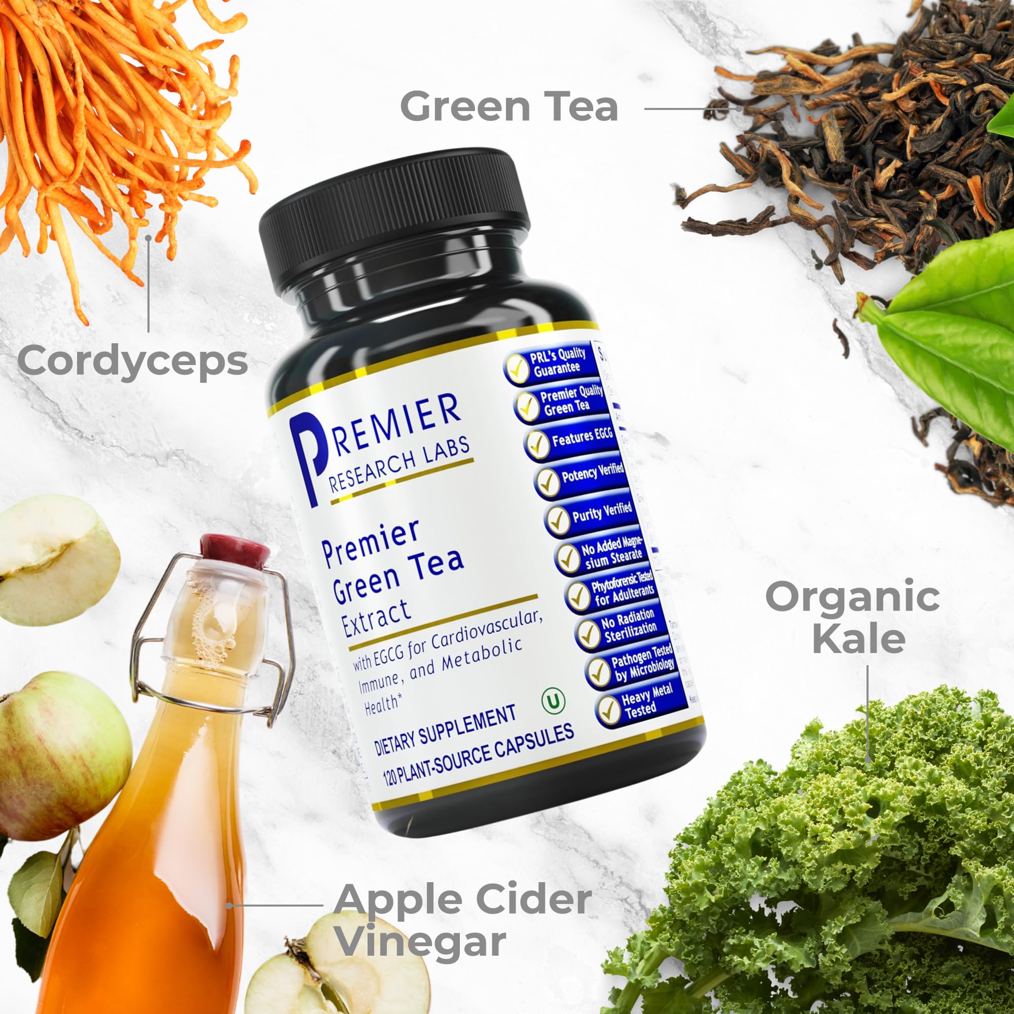 Premier Research Labs Premier Green Tea Extract - Green Tea Capsules, Green Tea Extract Pills, Green Tea Supplement with ECGC, Camellia Sinensis, Pure, Vegan Friendly - 120 Vegetarian Capsules Premier Research Labs Au supplements