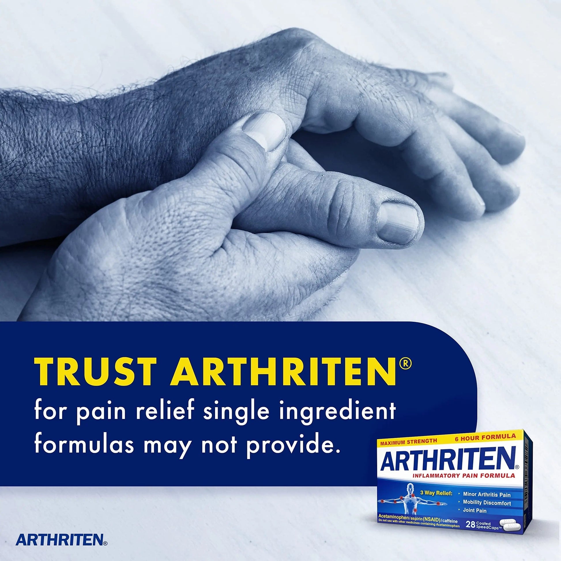 Arthriten Inflammatory Pain Formula Caplets with 3 Active Ingredients: Aspirin, Acetaminophen & Caffeine, White, 28 Count (Pack of 1) Arthriten Au supplements