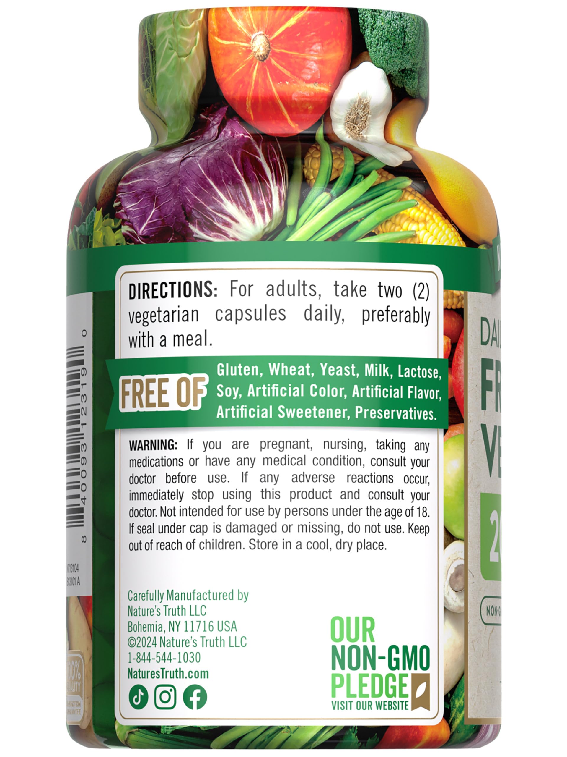 Nature's Truth Fruit and Veggies Supplement | 120 Vegetarian Capsules | 20+ Fruits & Vegetables | Vegetarian, Non-GMO, and Gluten Free Supplement Nature's Truth Au supplements