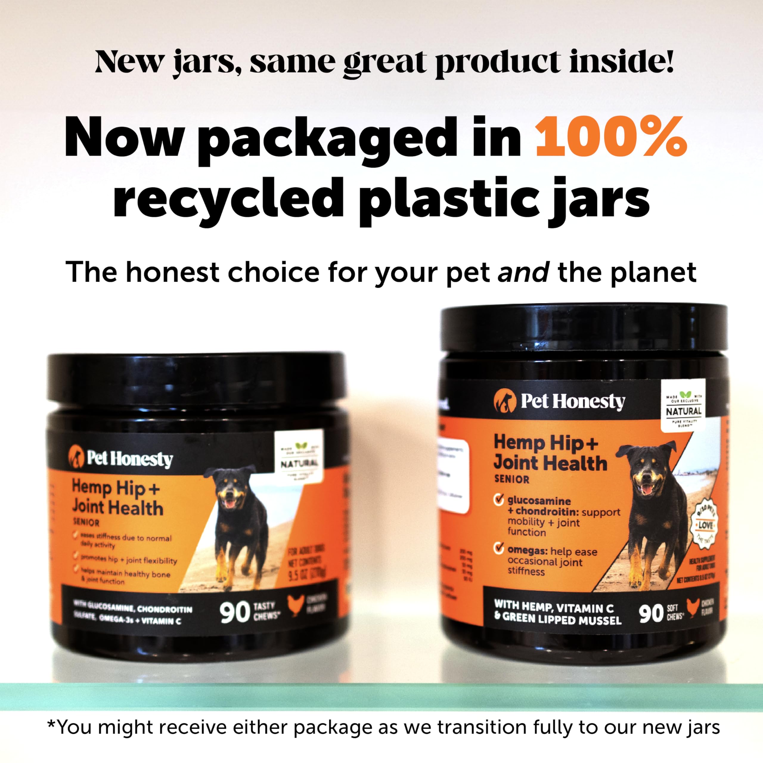 Senior Hemp Hip and Joint Supplement for Dogs - Glucosamine Chondroitin, MSM & Green Lipped Mussel - Relief for Joint Stiffness, Advanced Strength Mobility Support for Senior Dogs (Chicken, 90 Ct) Pet Honesty Au supplements