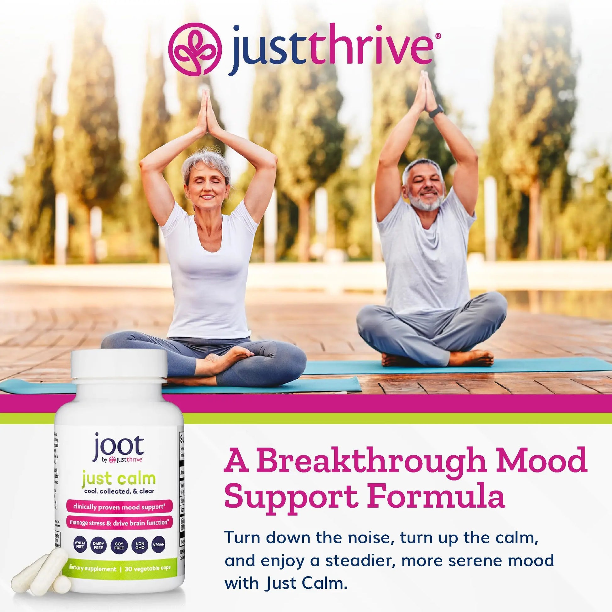 Just Thrive - Just Calm - Cortisol Manager - Calming, Memory, and Mood Support Supplement - Vegan, 30 Calm Capsules Just Thrive Au supplements