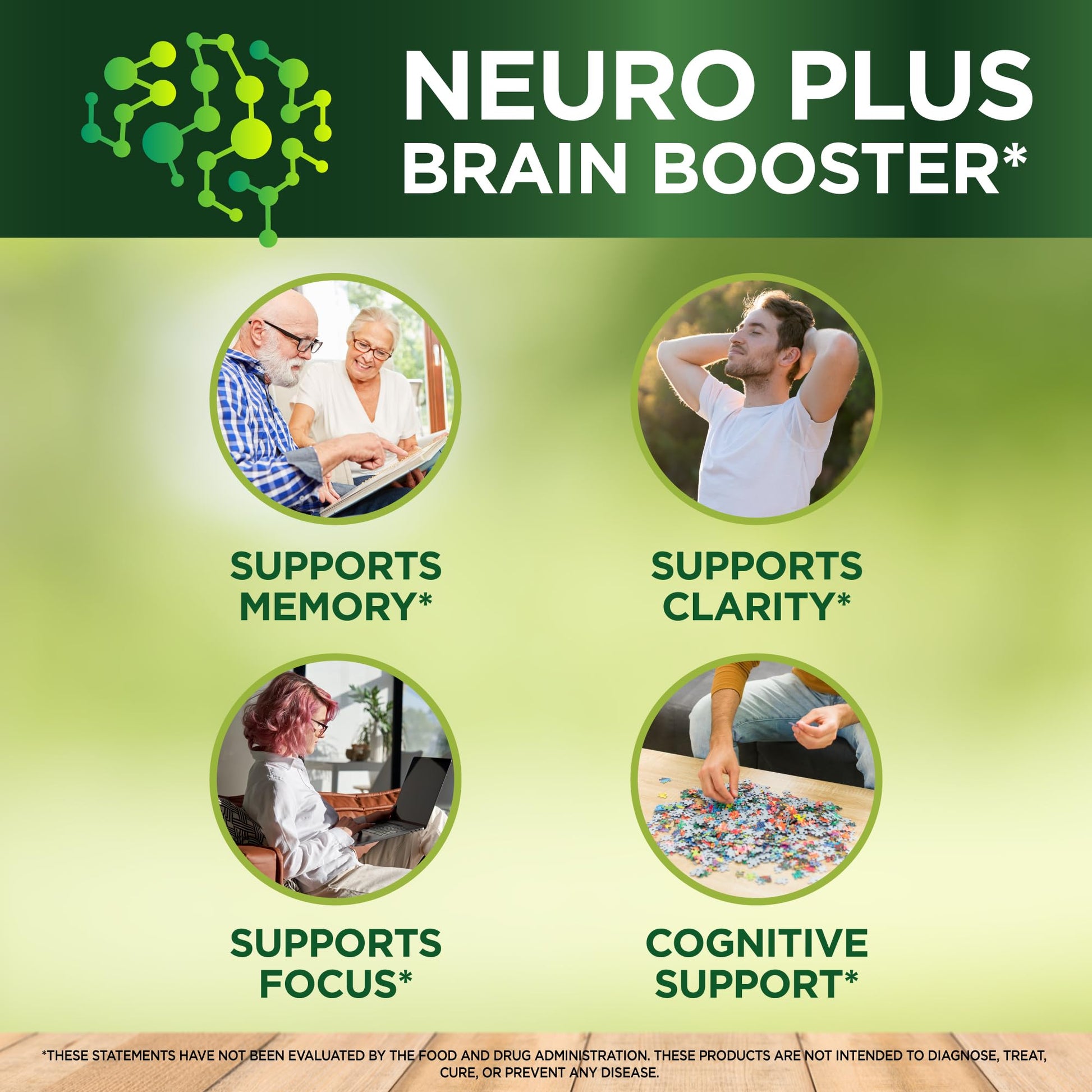 Neuro Plus Brain Supplement - Nootropic for Memory, Focus & Clarity - Neuro Brain and Focus Supplement with Bacopa Monnieri & DHA - Cognitive Support Formula - 60 Capsules Vitalize Life Au supplements