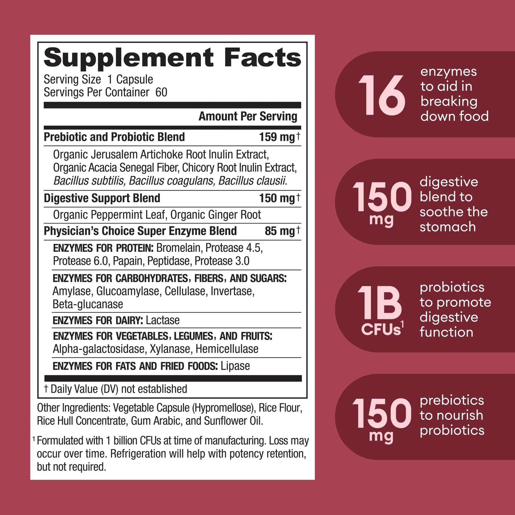 Physician's CHOICE Digestive Enzymes - Multi Enzymes, Bromelain, Organic Prebiotics Physician's CHOICE Au supplements