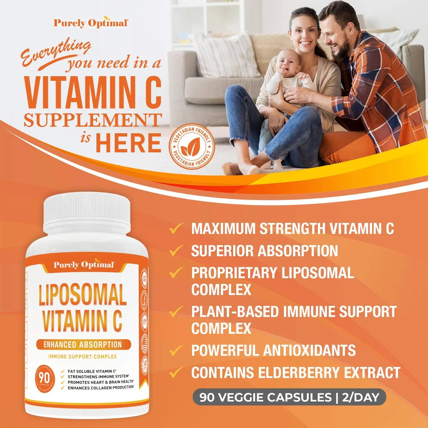 Premium Liposomal Vitamin C Supplement - High Absorption, Fat Soluble Ascorbic Acid Purely Optimal Au supplements