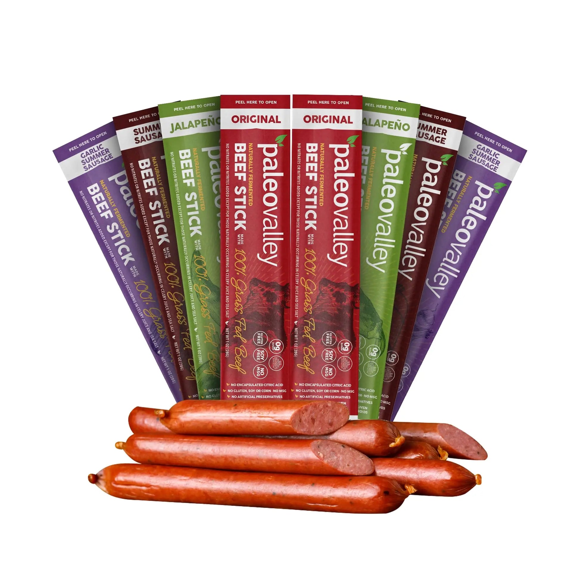 Paleovalley 100% Grass Fed Beef Sticks - Delicious Gluten Free Beef Snack - High Protein Keto Friendly, 40 Count Variety Pack Paleovalley Au supplements