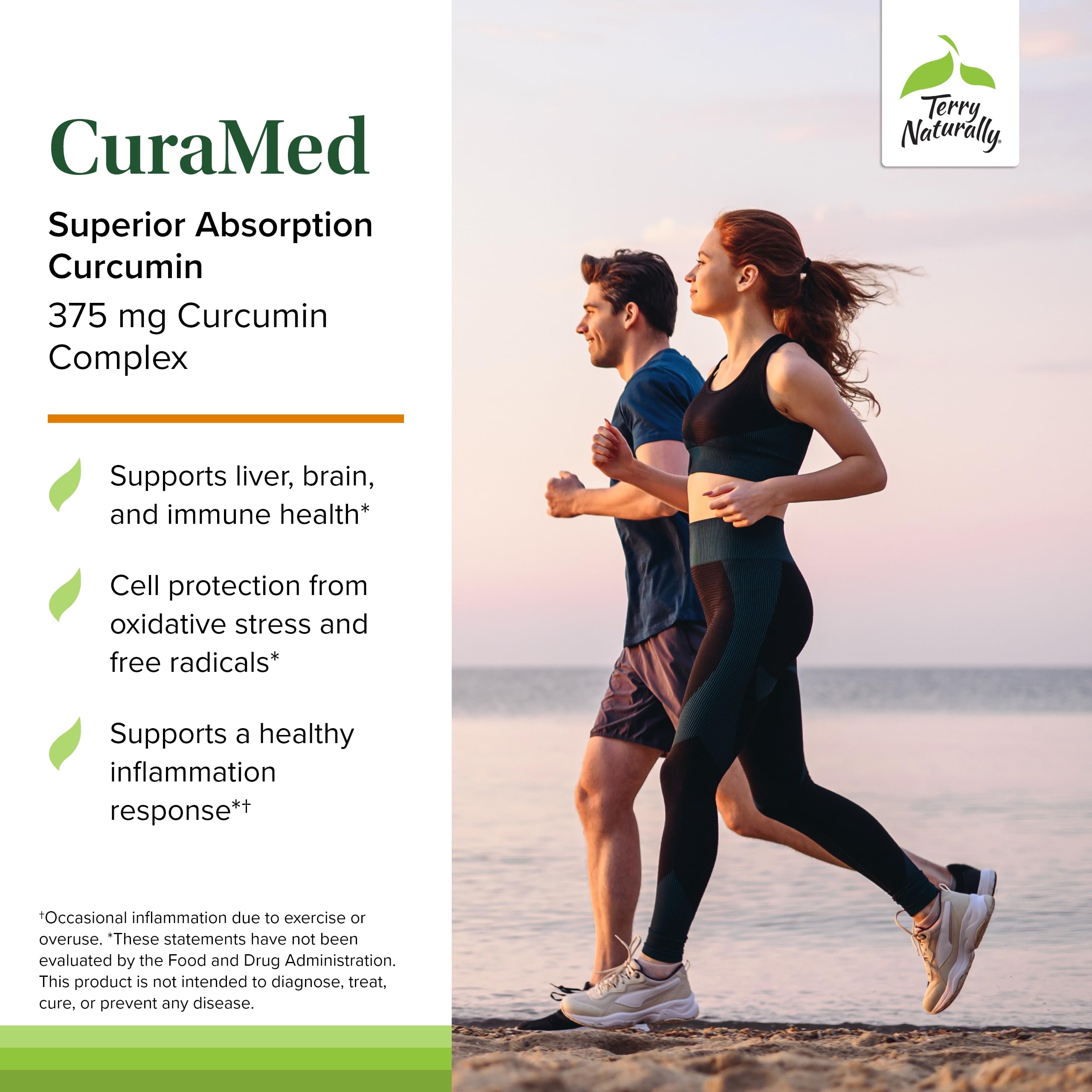 Terry Naturally CuraMed 375mg - Antioxidant Supplement for Brain & Immune Health Support - Dietary Supplement with Curcumin & Turmeric Essential Oil - Herbal Liver Support - 120 Softgels Terry Naturally Au supplements