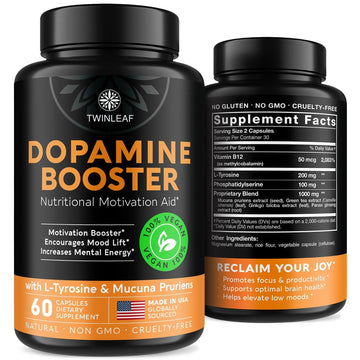 TWINLEAF Dopamine Brain Support Supplement, 1000 mg Blend - Made in USA - with DMAE, Vitamin B12 and L-Tyrosine TWINLEAF Au supplements