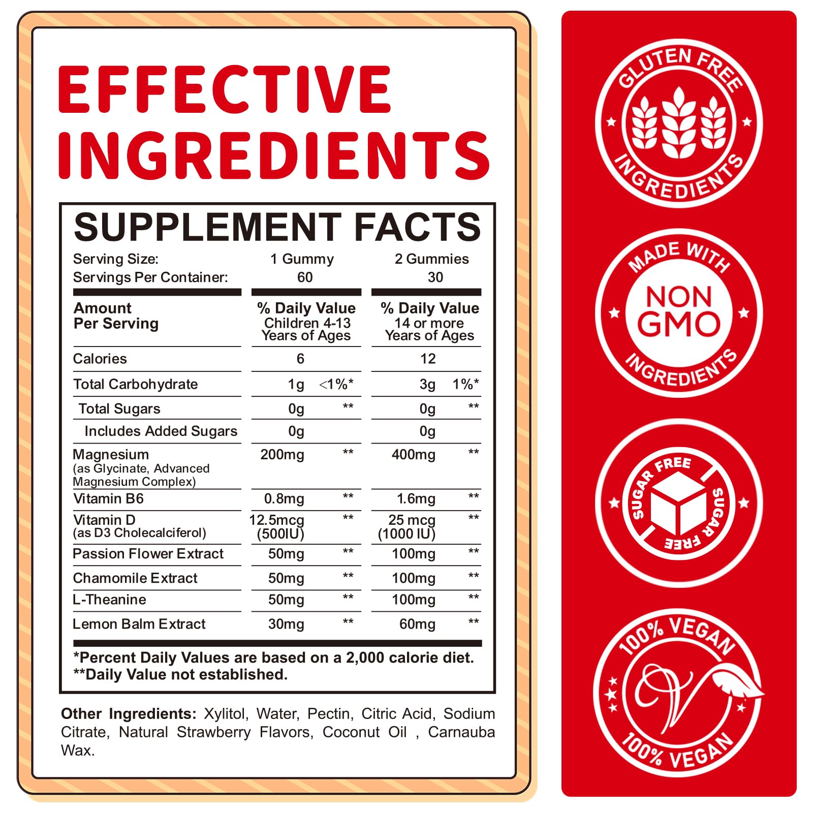 Magnesium Gummies for Kids - Magnesium Glycinate Gummies Supplement with L-Theanine, Vitamin B6, D3 for Kids & Adults Sleep, Calm, Relaxation, Brain, Bones, Sugar Free Strawberry 60ct ReviNutra Au supplements