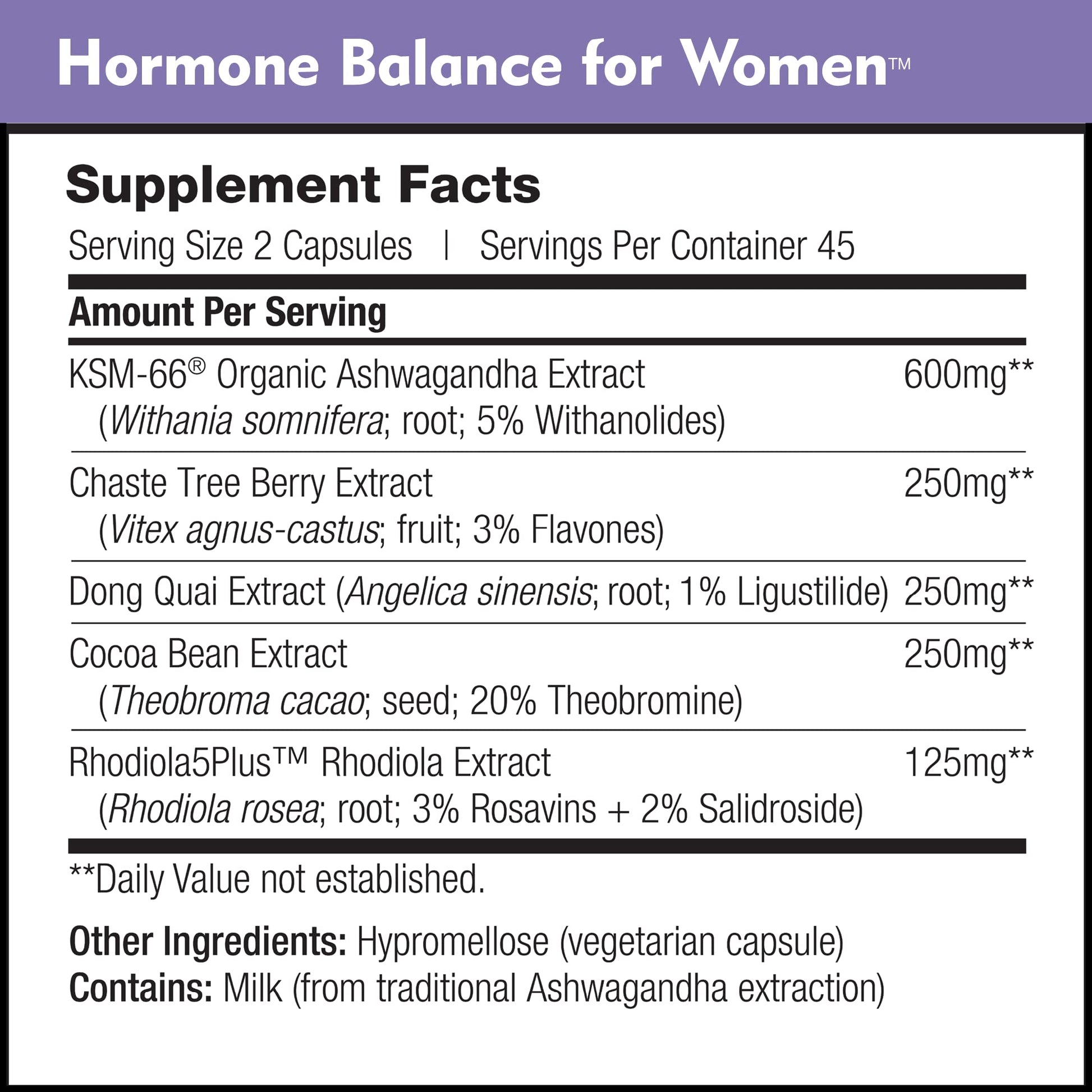 Hormone Balance for Women - Natural Mood Supplement - PMS Relief and Menopause Support | Featuring Clinically Studied KSM-66 Ashwagandha (90 Capsules) DailyNutra Au supplements
