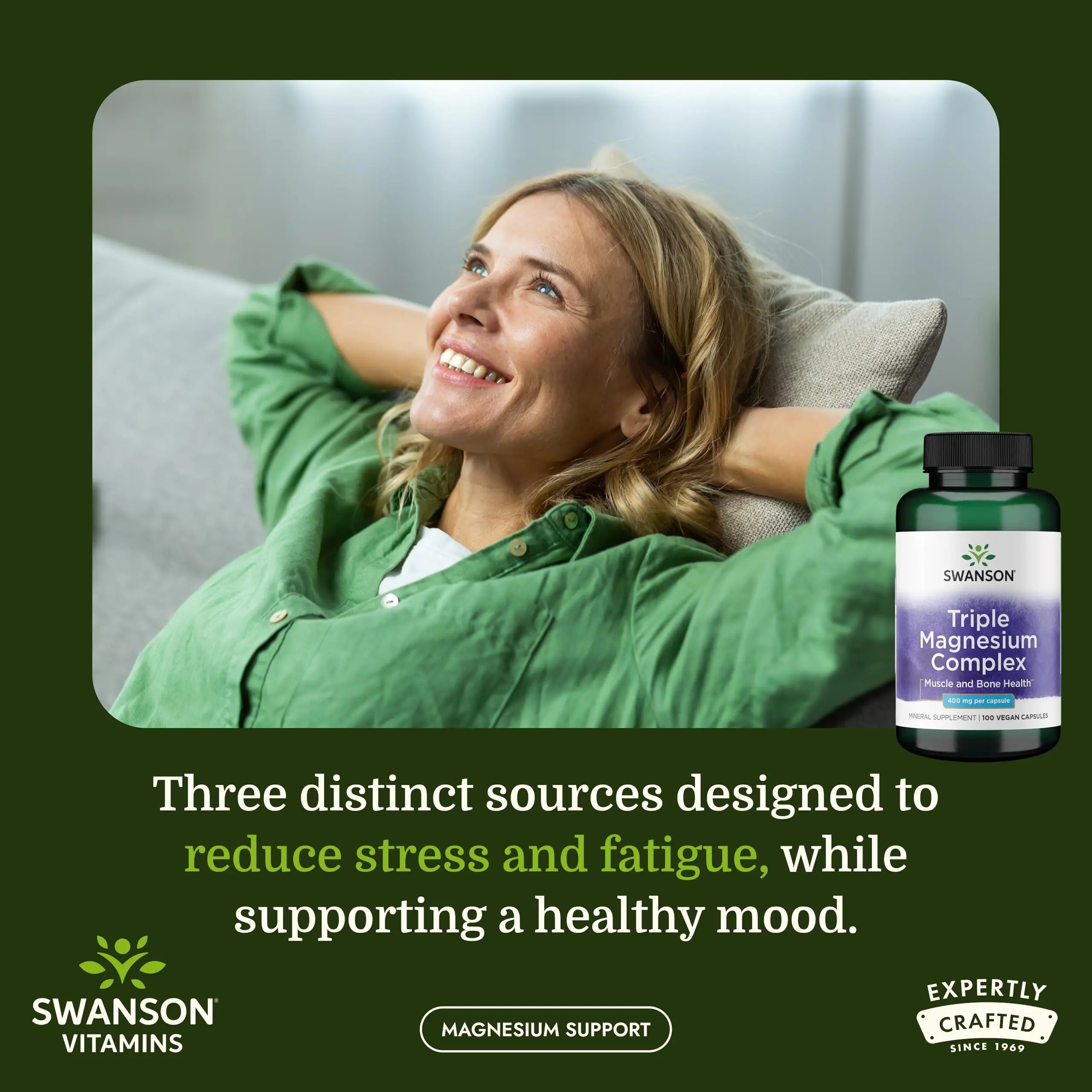 Swanson Triple Magnesium Complex - 100 Capsules, 400mg Each Swanson Au supplements