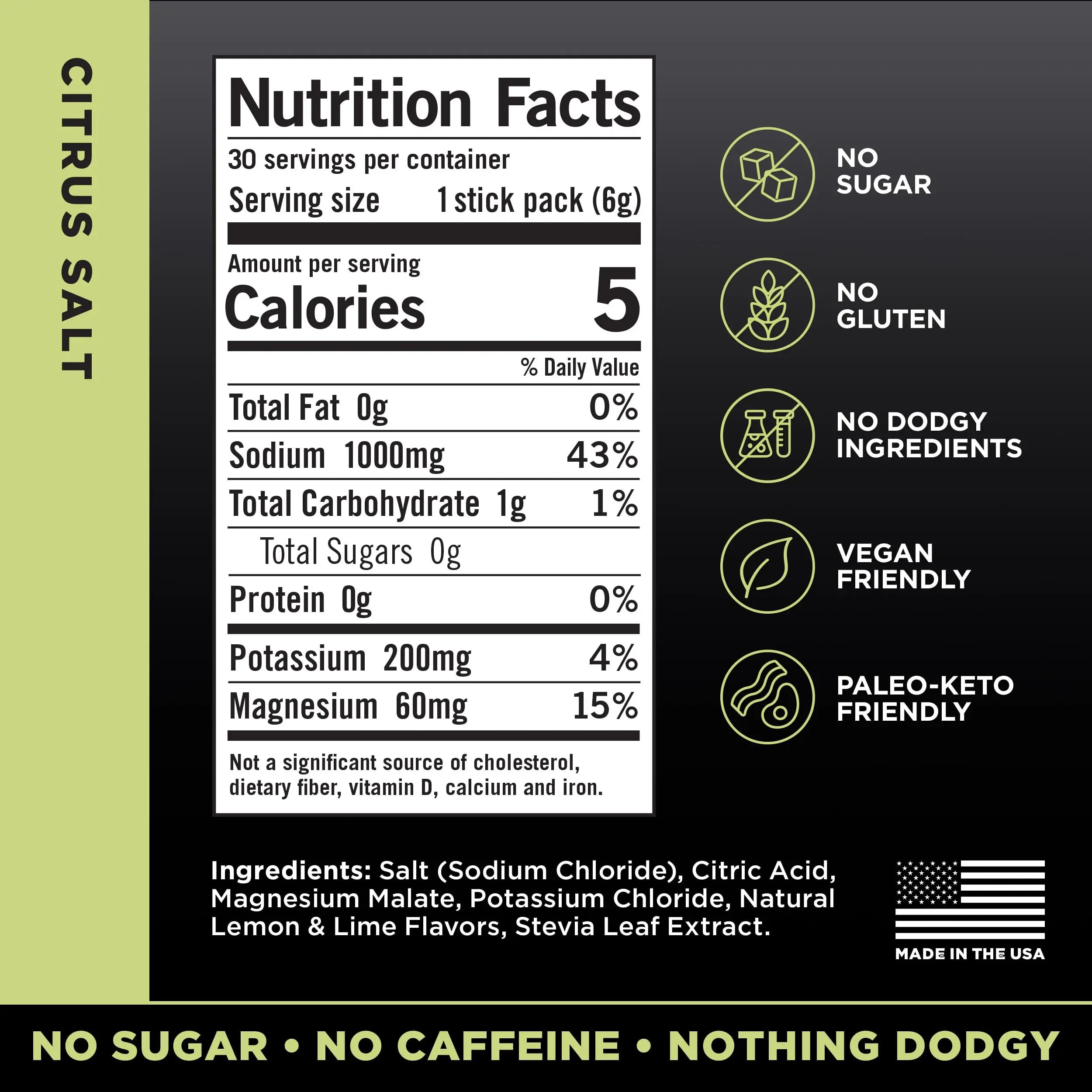 LMNT Zero Sugar Electrolytes - Citrus Salt | Drink Mix | 30-Count Drink LMNT Au supplements