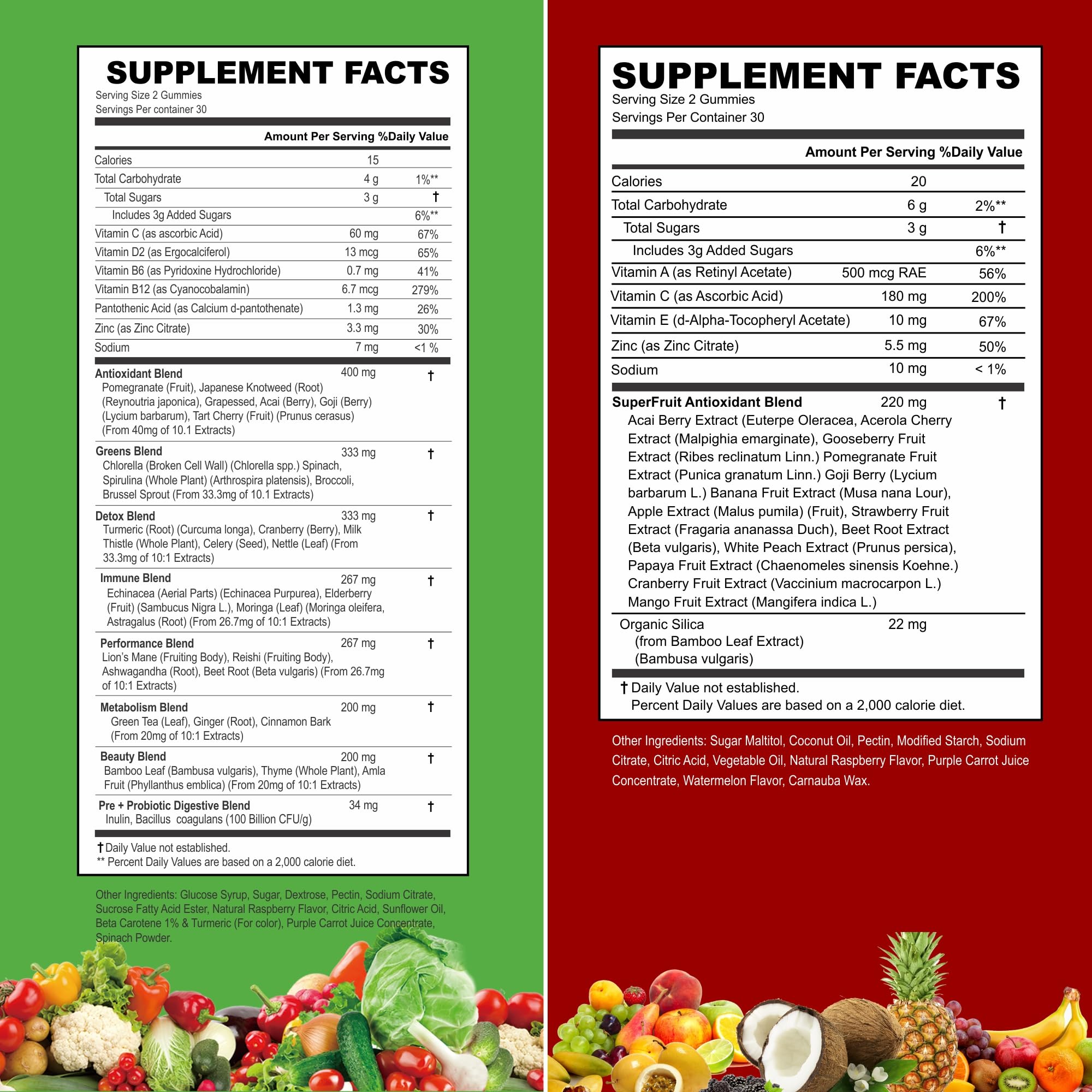 VITINITY Made with Real Fruit-Real Veggie Gummies-Superfood Vegetable Vitamin Supplement for Women,Men,Kids-Blend of Fruit and Greens for Daily Health.Fruits and Vegetables Supplements (30-Day Supply) VITINITY Au supplements