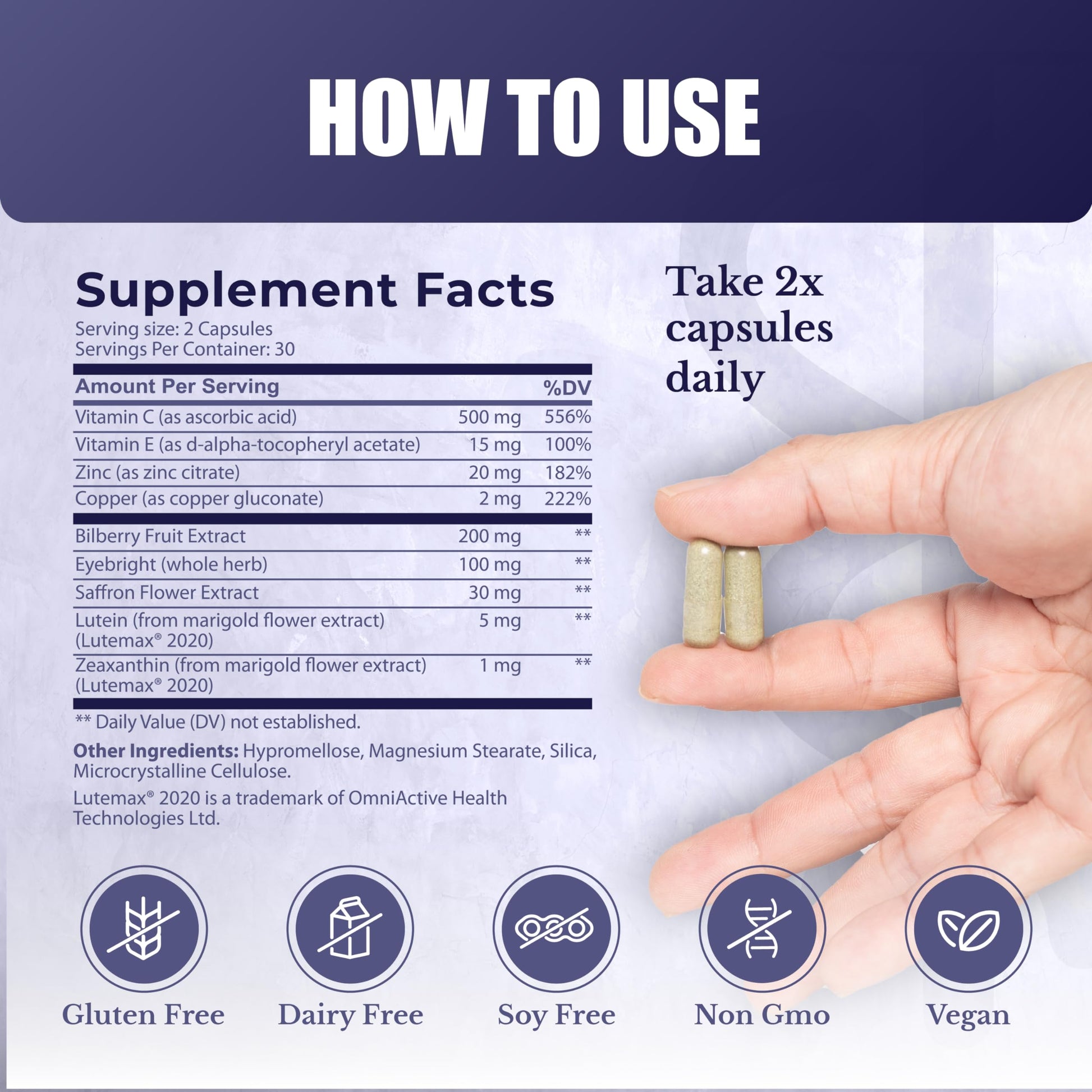 NATION HEALTH MD Vision Nutri Complex - Eye Vitamins with Lutein, Bilberry - Eye and Vision Health for Men & Women - 60 Capsules NATION HEALTH MD Au supplements