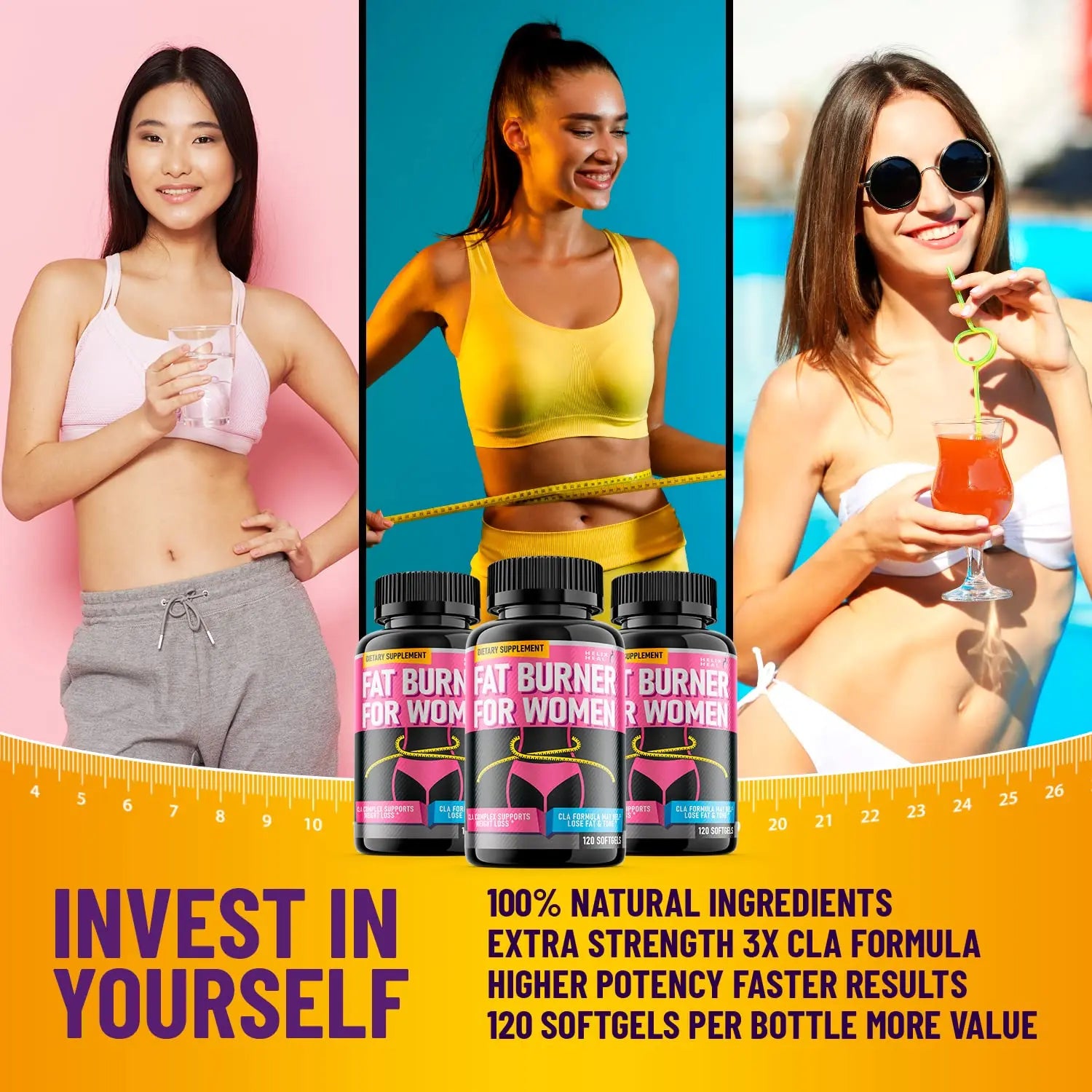 Helix Heal Belly Fat Burner for Women - Lose Stomach Fat w/Softgel Diet Pills Helix Heal Au supplements
