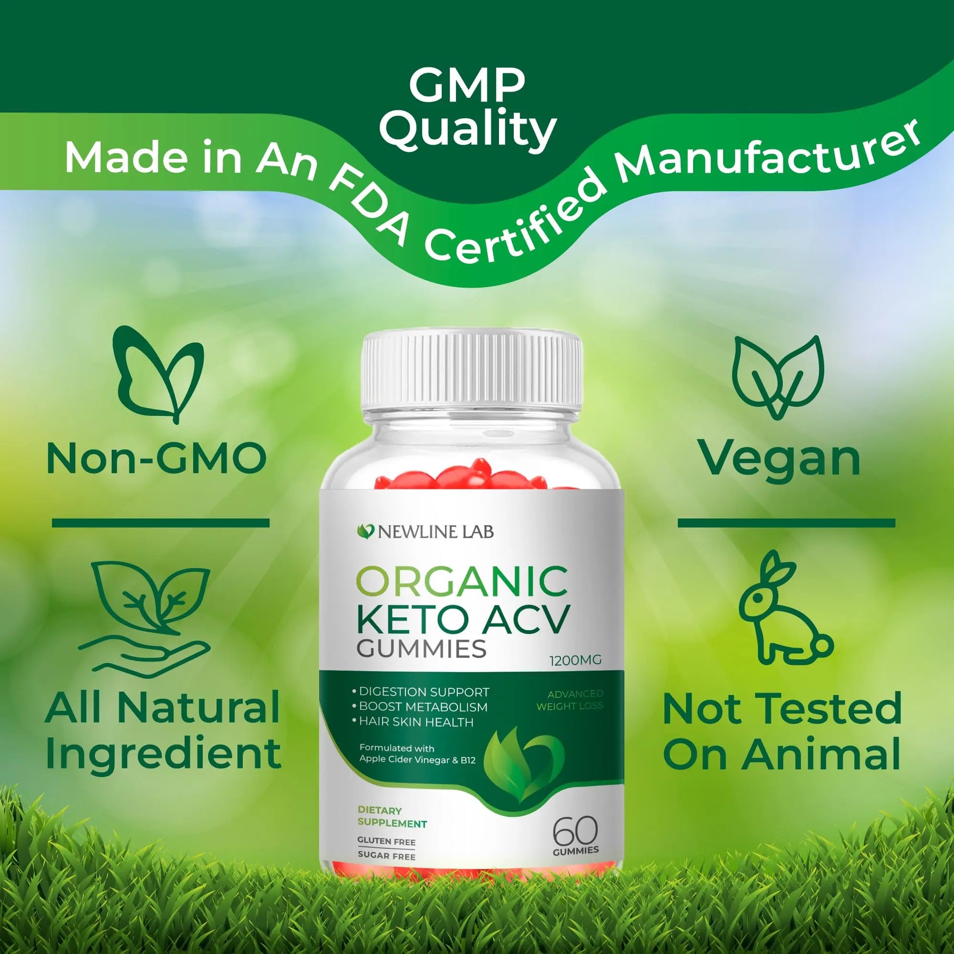 Organic Keto ACV Gummies for Advanced Weight Loss Fat Burn - Sugar Gluten Free Apple Newline Lab Au supplements