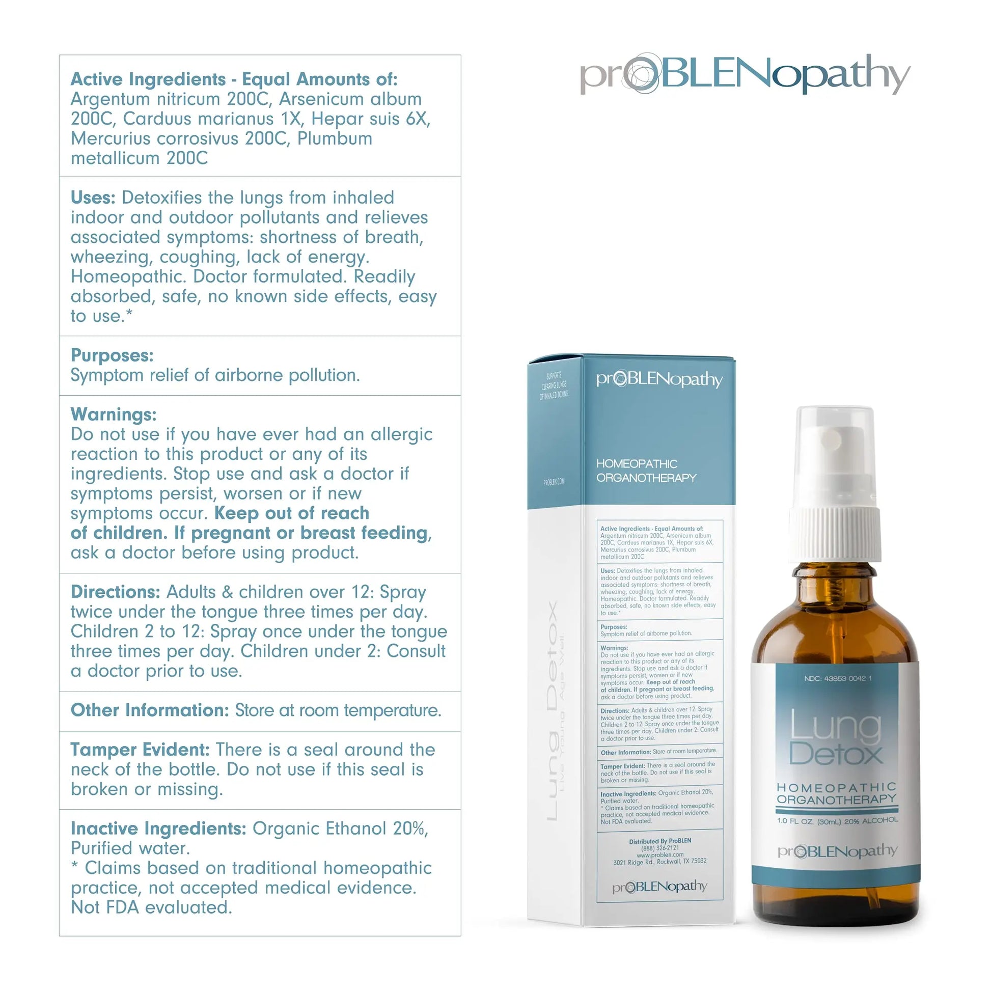 proBLENopathy Lung Support Oral Spray 30-Day Supply - Respiratory Protection & Toxin Removal proBLENopathy Au supplements