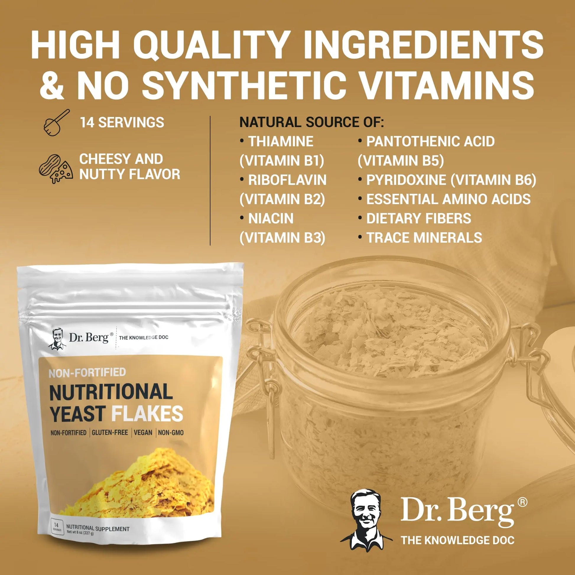 Dr. Berg Premium Nutritional Yeast Flakes - Delicious Non-Fortified Nutritional Yeast Dr. Berg Nutritionals Au supplements
