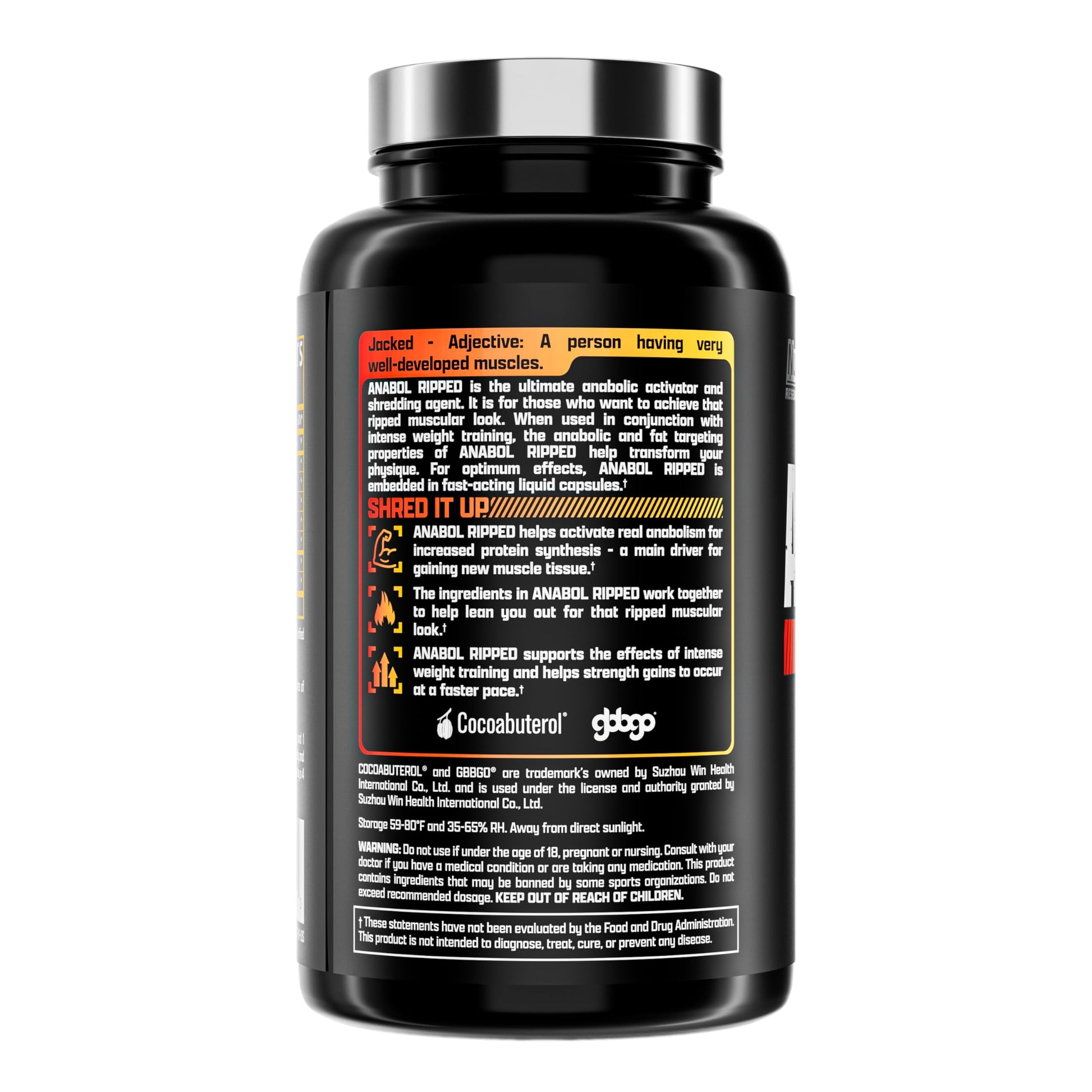 Nutrex Research Anabol Ripped Anabolic Muscle Builder for Men, 2-in-1 Muscle Builder and Shredding Supplement, (60 Count) Nutrex Research Au supplements