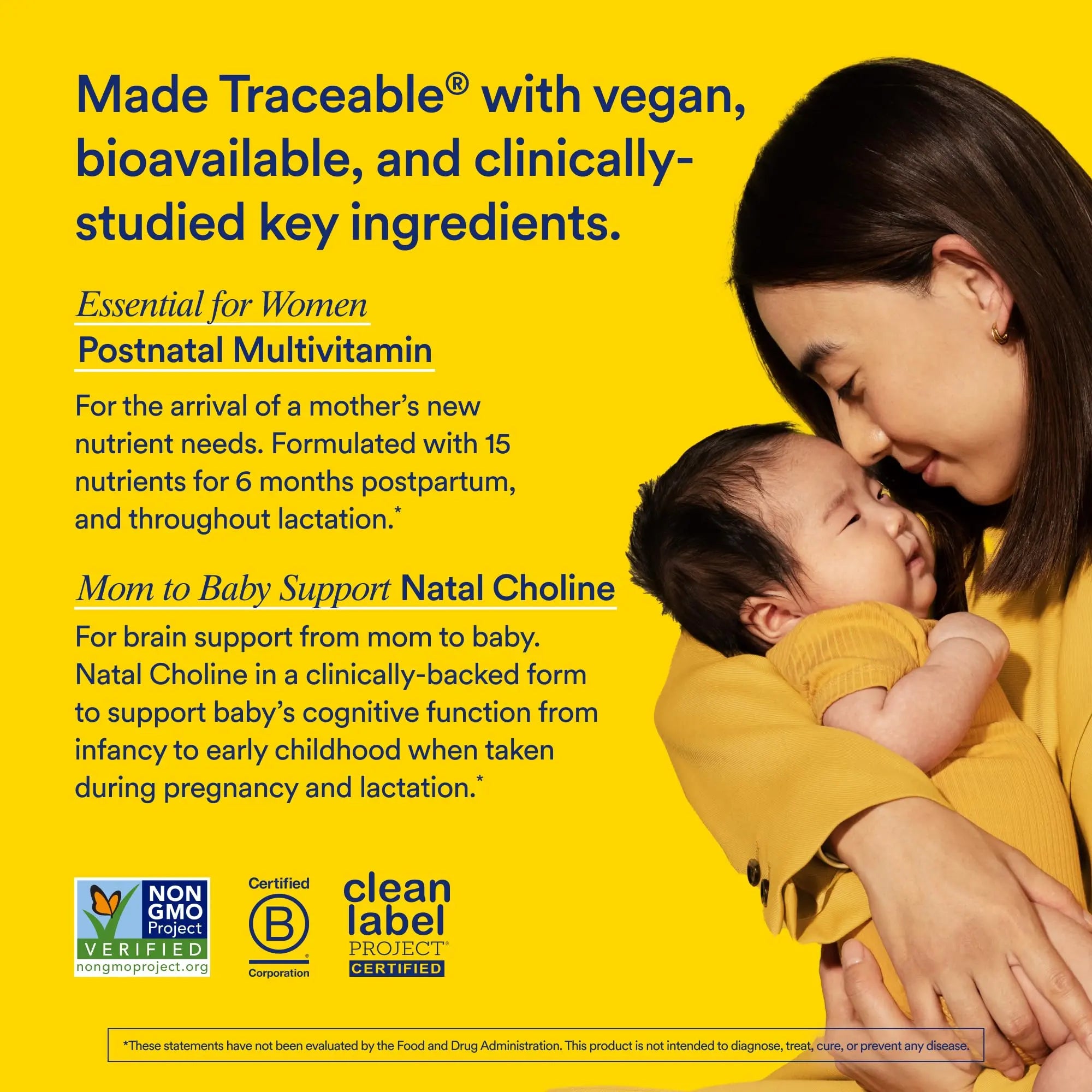 Ritual Postnatal Mom-to-Baby Set, Postpartum Multivitamin and Natal Choline Supplements, Supports Lactation, Immune Function, and Baby's Cognitive Function Ritual Au supplements