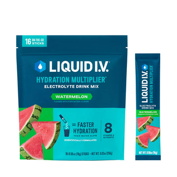 Liquid I.V.® Hydration Multiplier® - Watermelon | Electrolyte Powder Drink Mix | 1 Pack (16 Servings) Liquid I.V. Au supplements