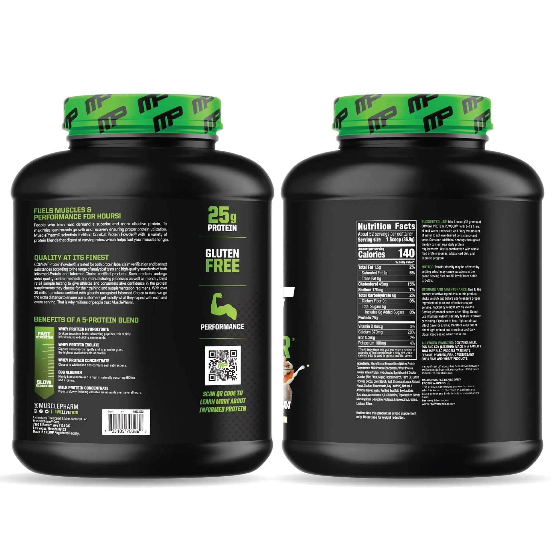 MusclePharm Combat Protein Powder, Chocolate Milk - 4 lb - Gluten Free - 52 Servings Muscle Pharm Au supplements