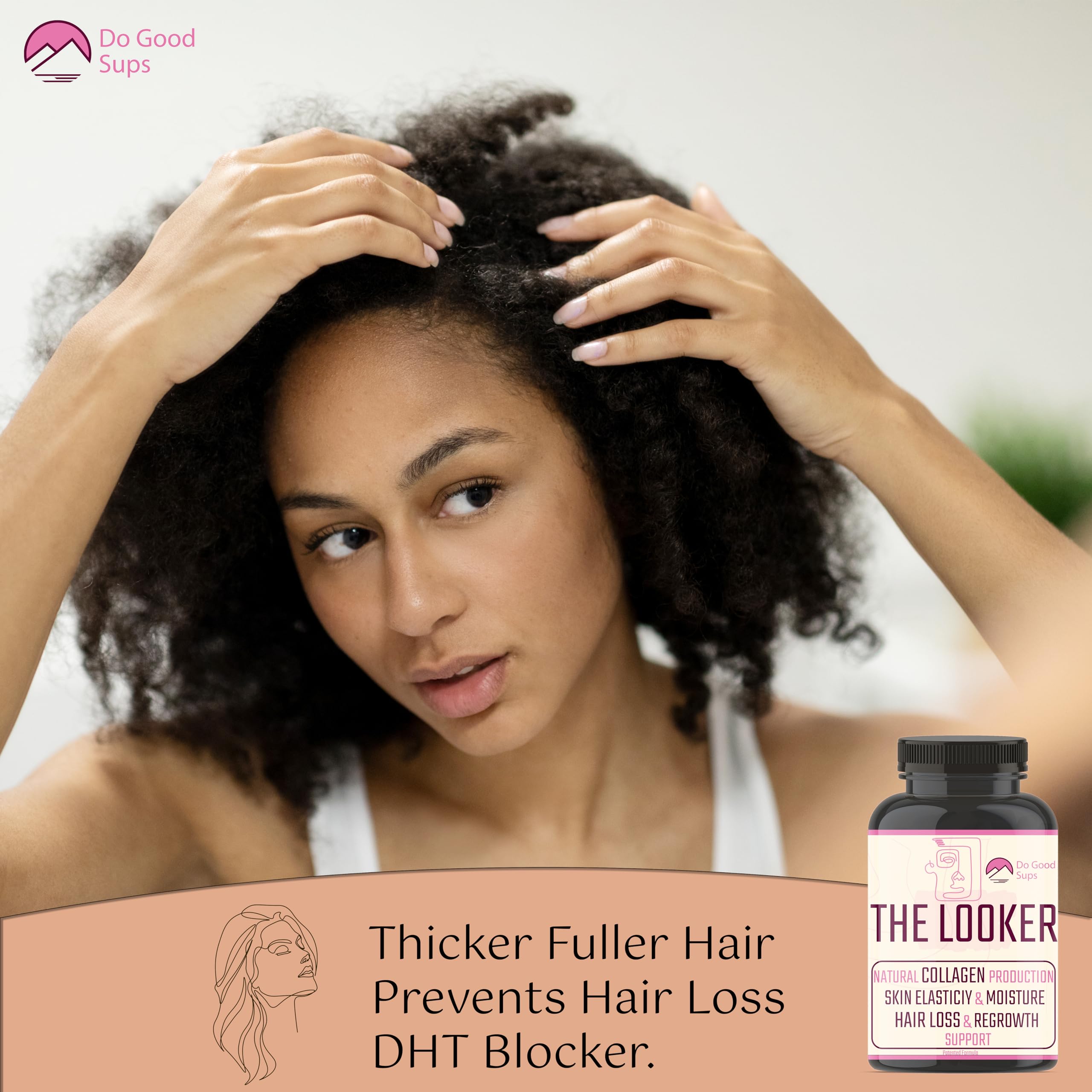 Do Good Sups The Looker 60 Caps- Skin Hair and Nails Vitamins - Natural Collagen Production - Reduces Hair Thinning - Skin Elasticity - Skin Moisture - Plant Sterols Bromelain Zinc Vitamin E Selenium Do Good Sups Au supplements