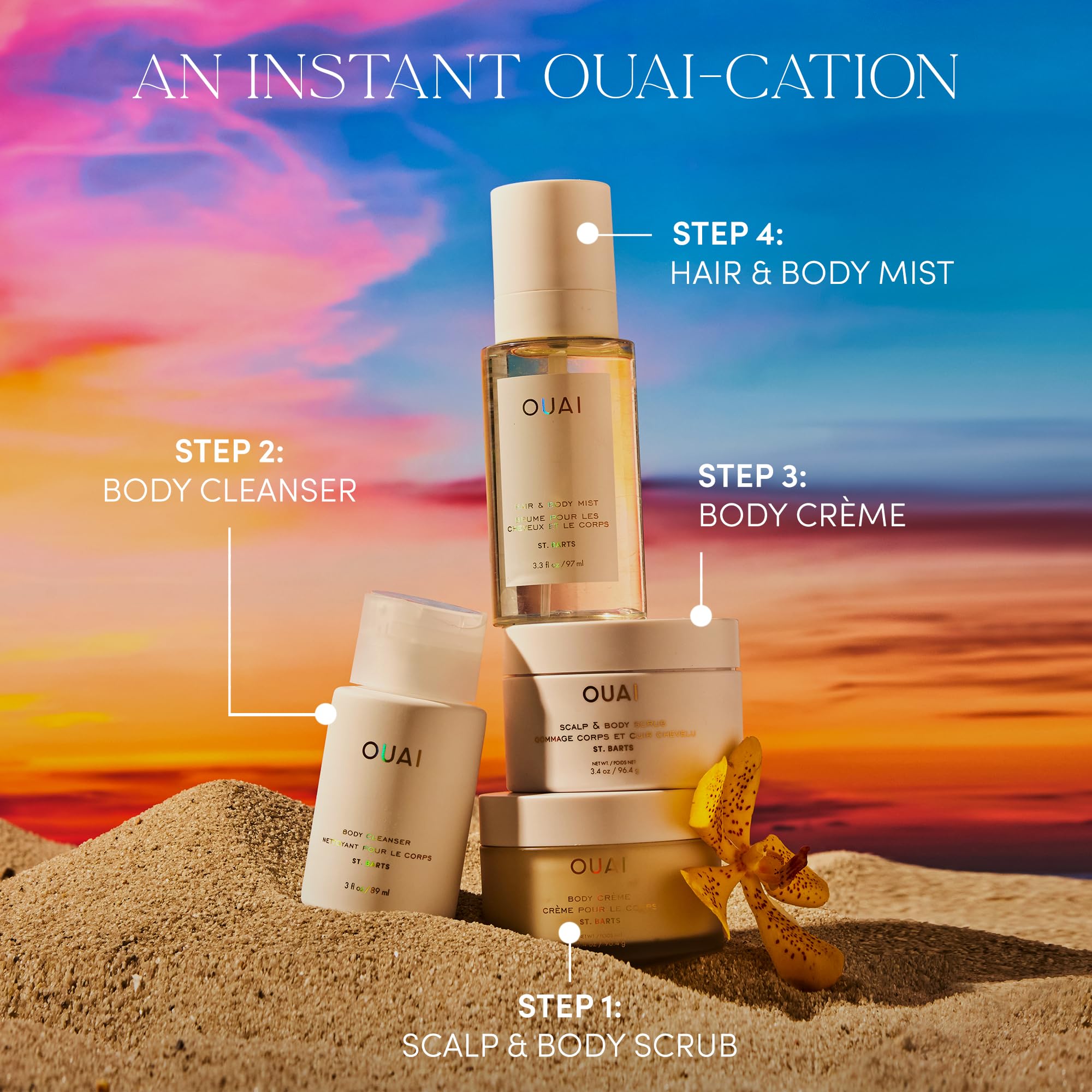 OUAI Body Creme, St. Barts Travel Size - Hydrating Whipped Body Cream with Cupuaçu Butter, Coconut Oil & Squalane - Softens Skin & Delivers Radiant Glow - Sulfate-Free Skin Care (3.4 oz) OUAI Au supplements