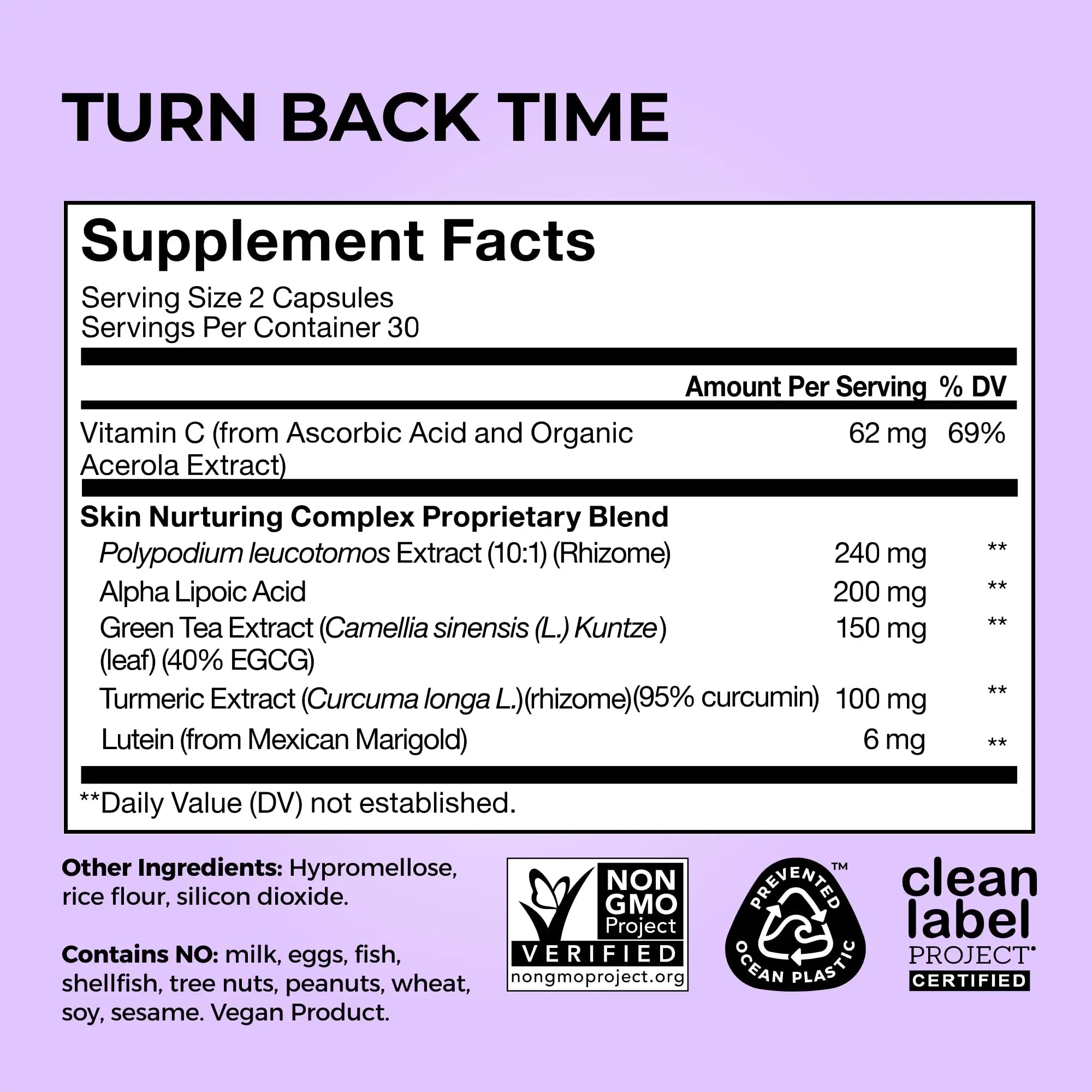 HUM Turn Back Time Turmeric Supplement for Youthful Looking Skin Support with Green Tea Extract, Lutein & Polyphenols, Skin Care Aging & Collagen Support Capsules for Even Tone, 60 Vegan Capsules HUM Au supplements